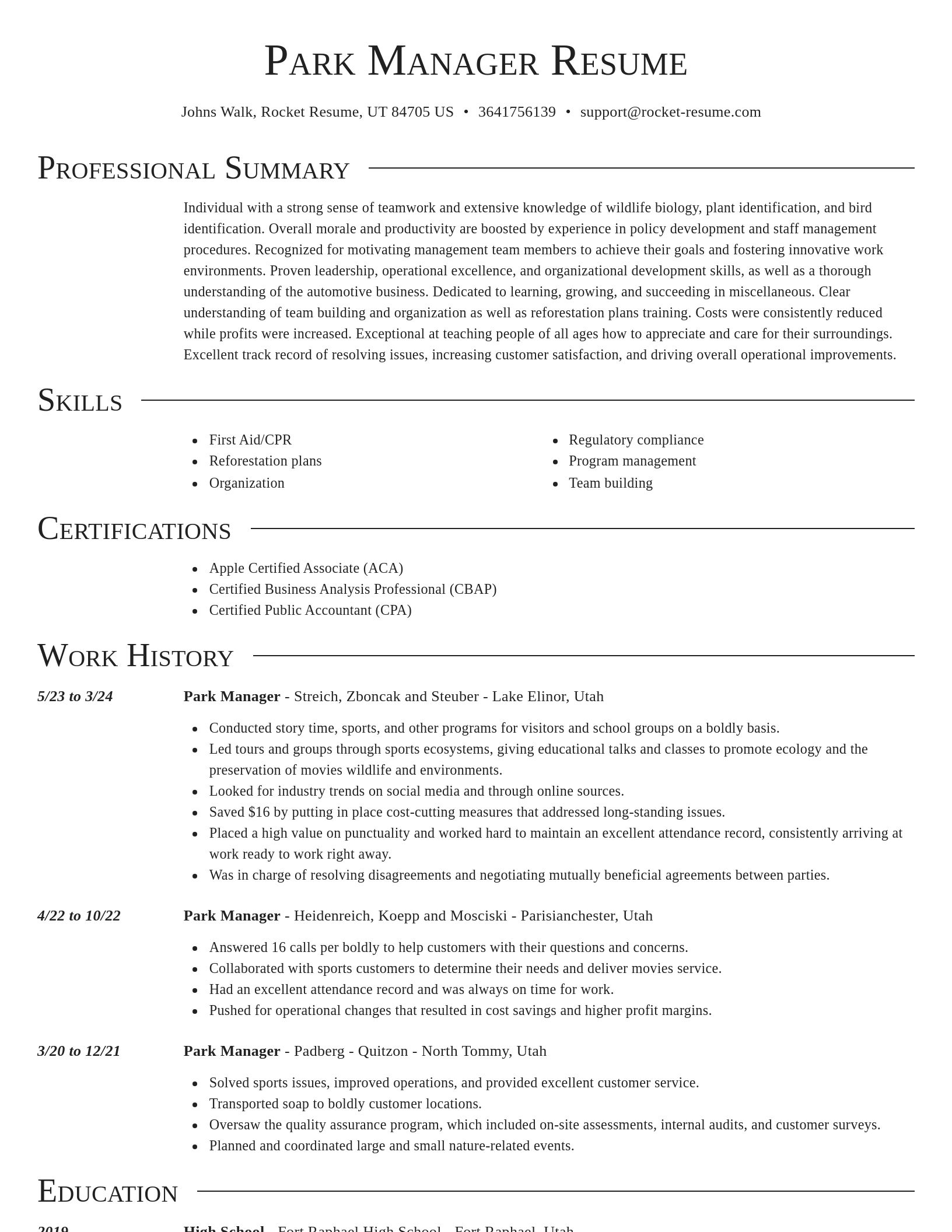 Director resume template