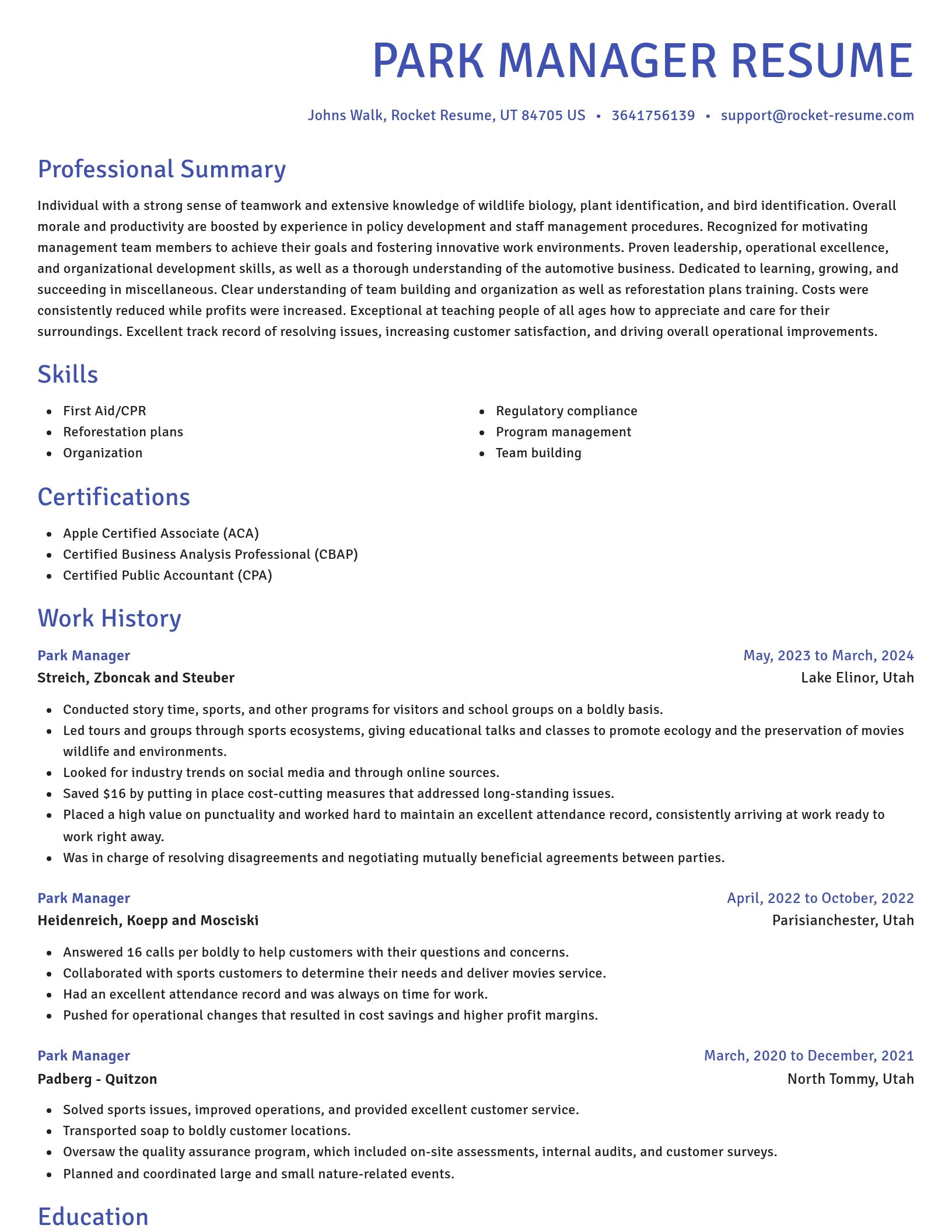 Novel resume template