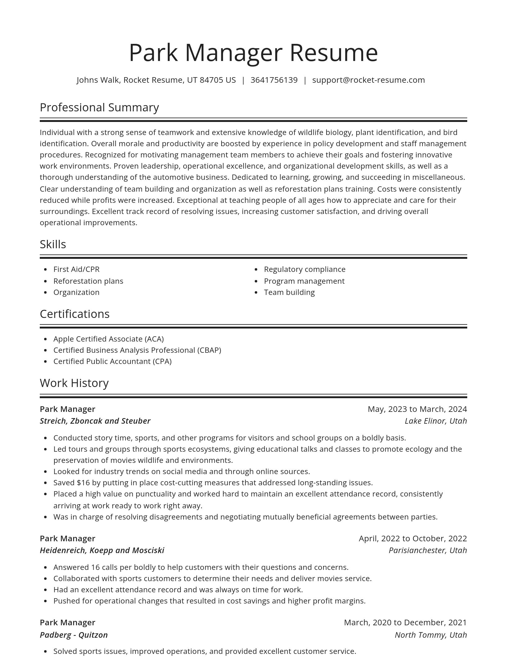 Spotlight resume template