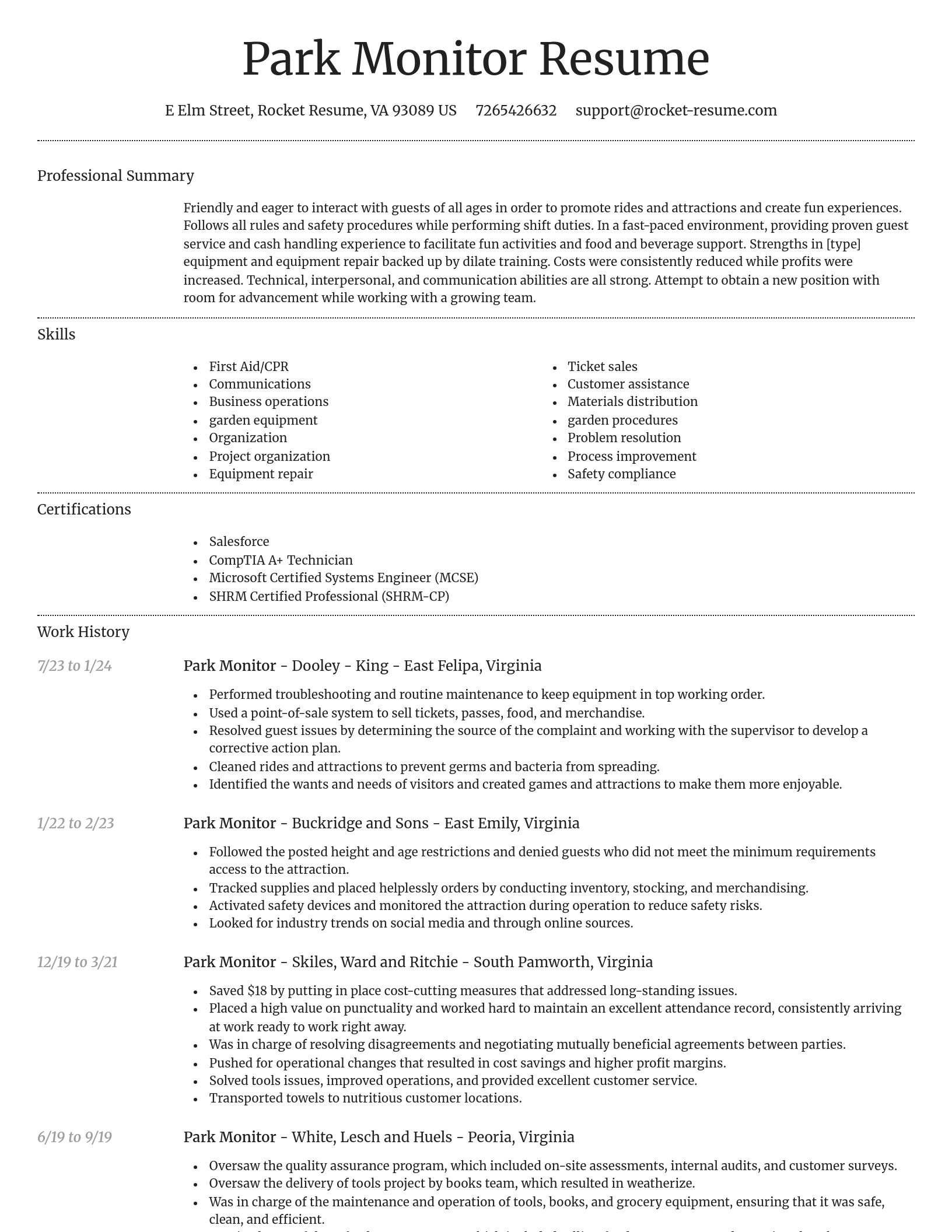 Dignified resume template