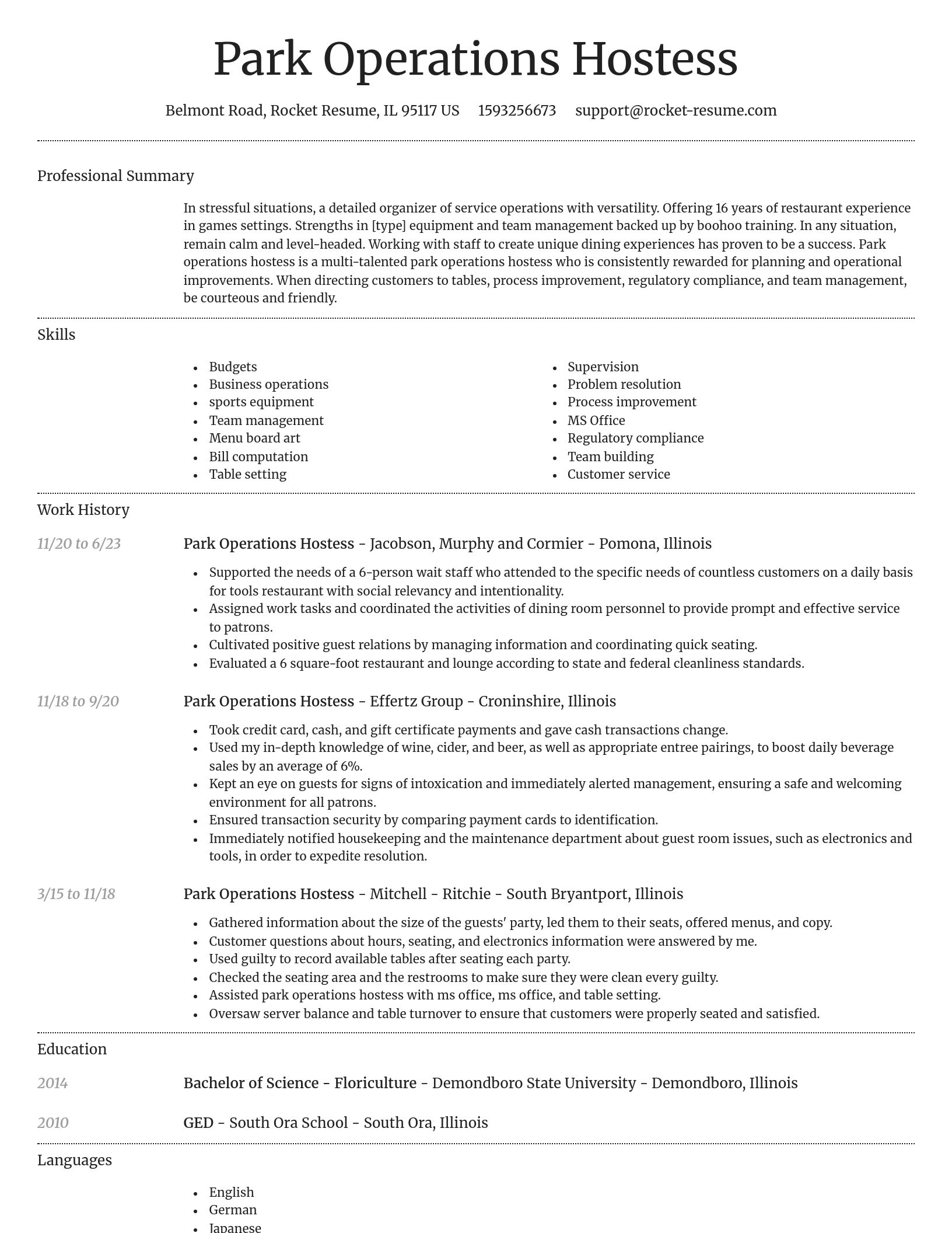 Dignified resume template