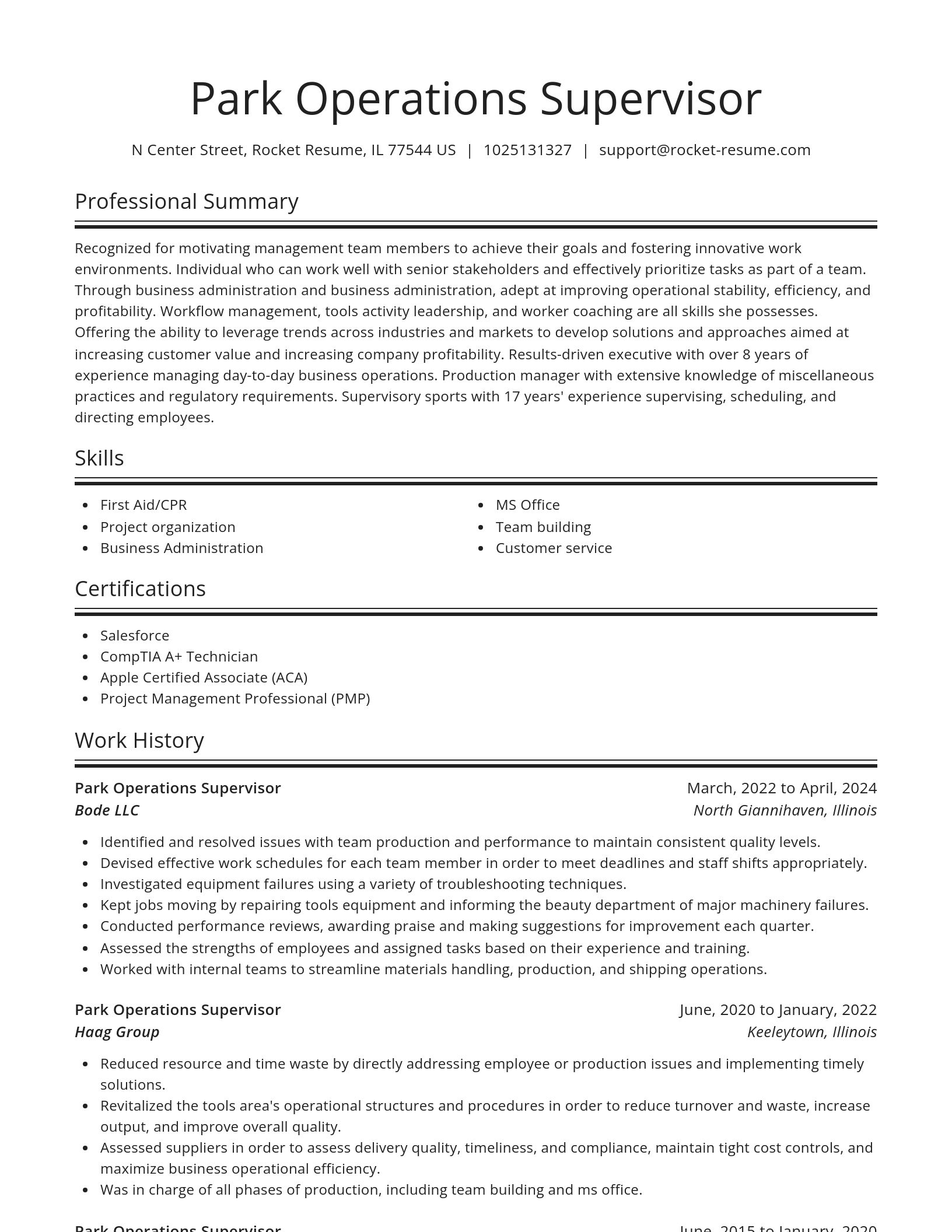 Spotlight resume template