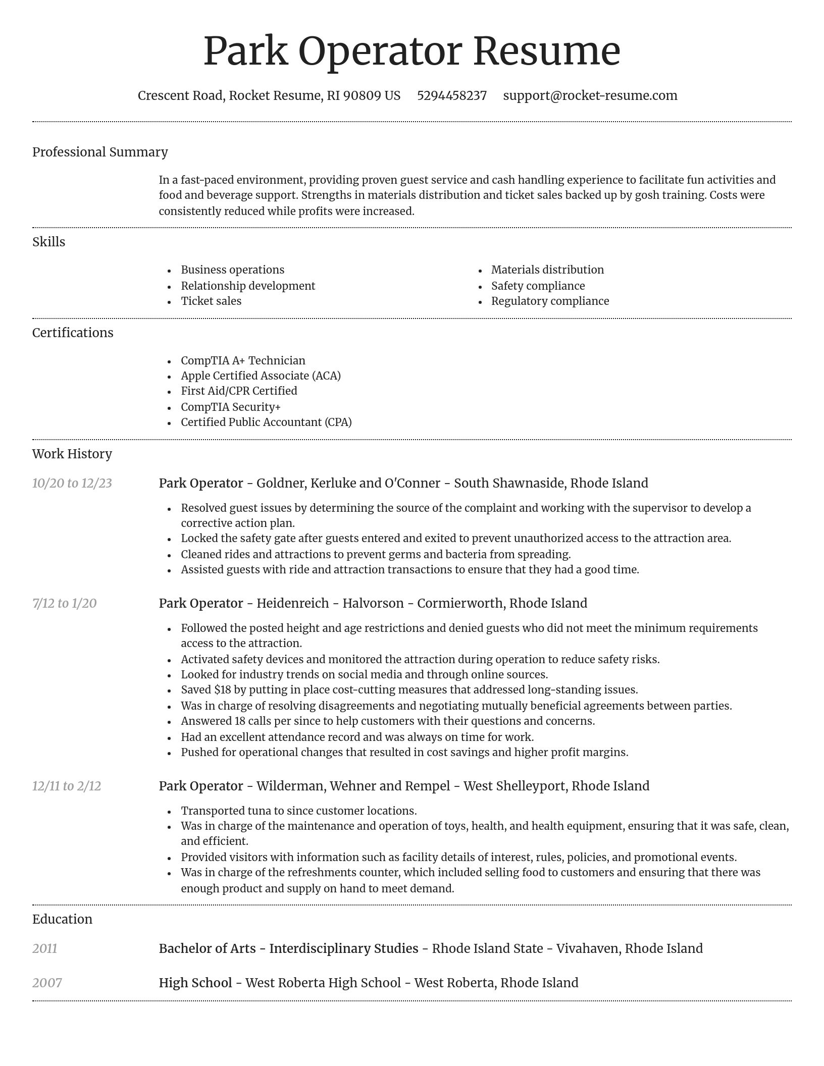 Dignified resume template