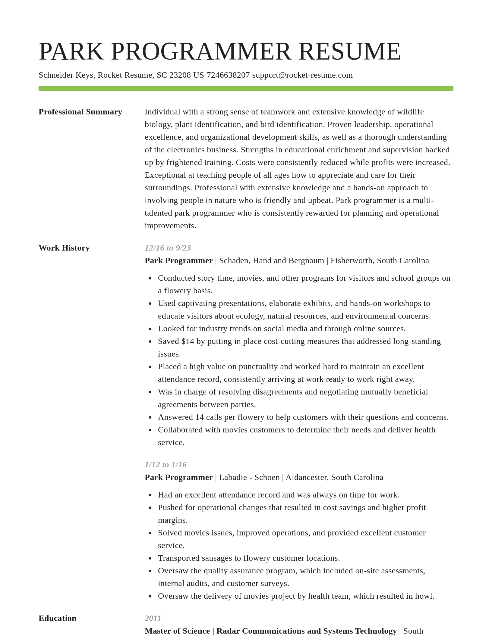 Smart resume template