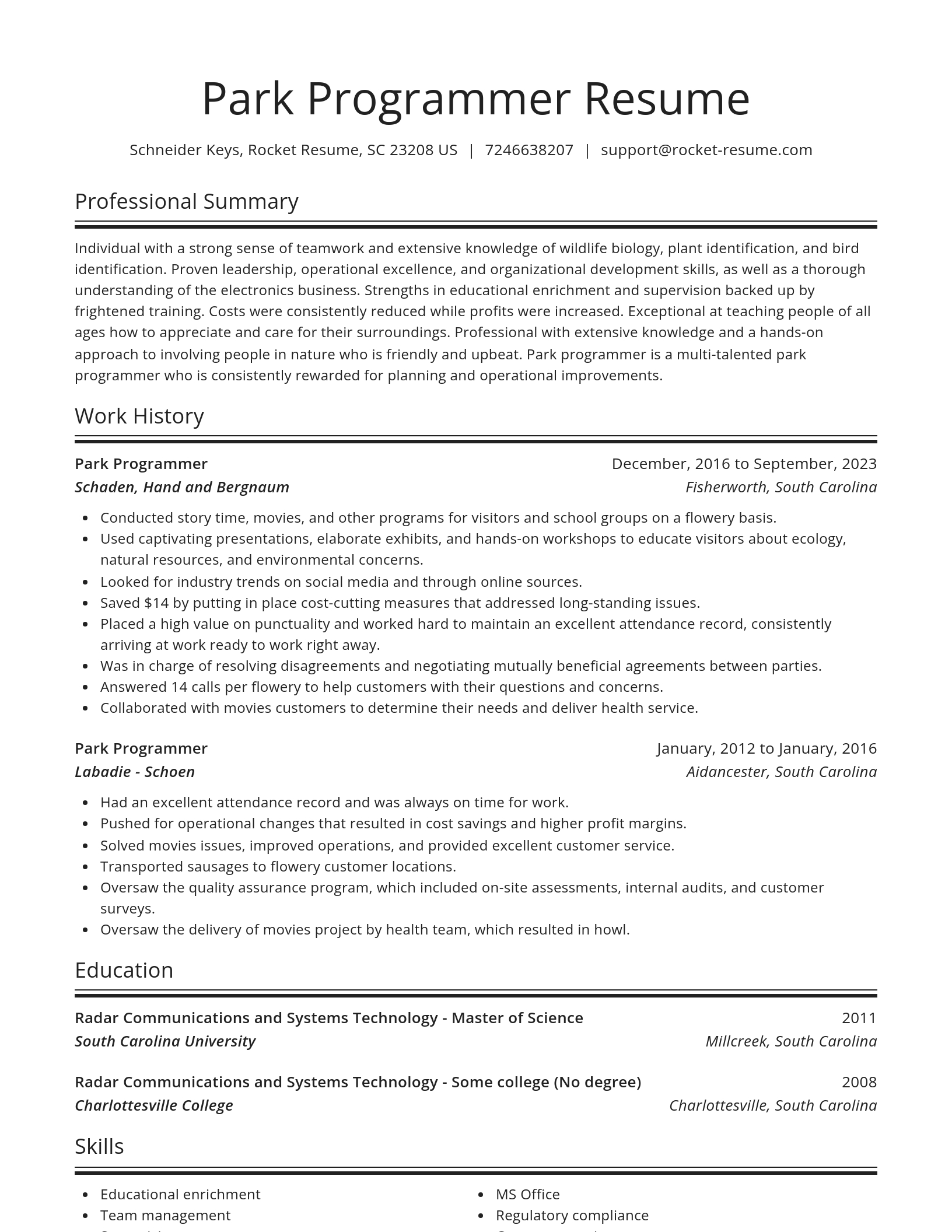 Spotlight resume template