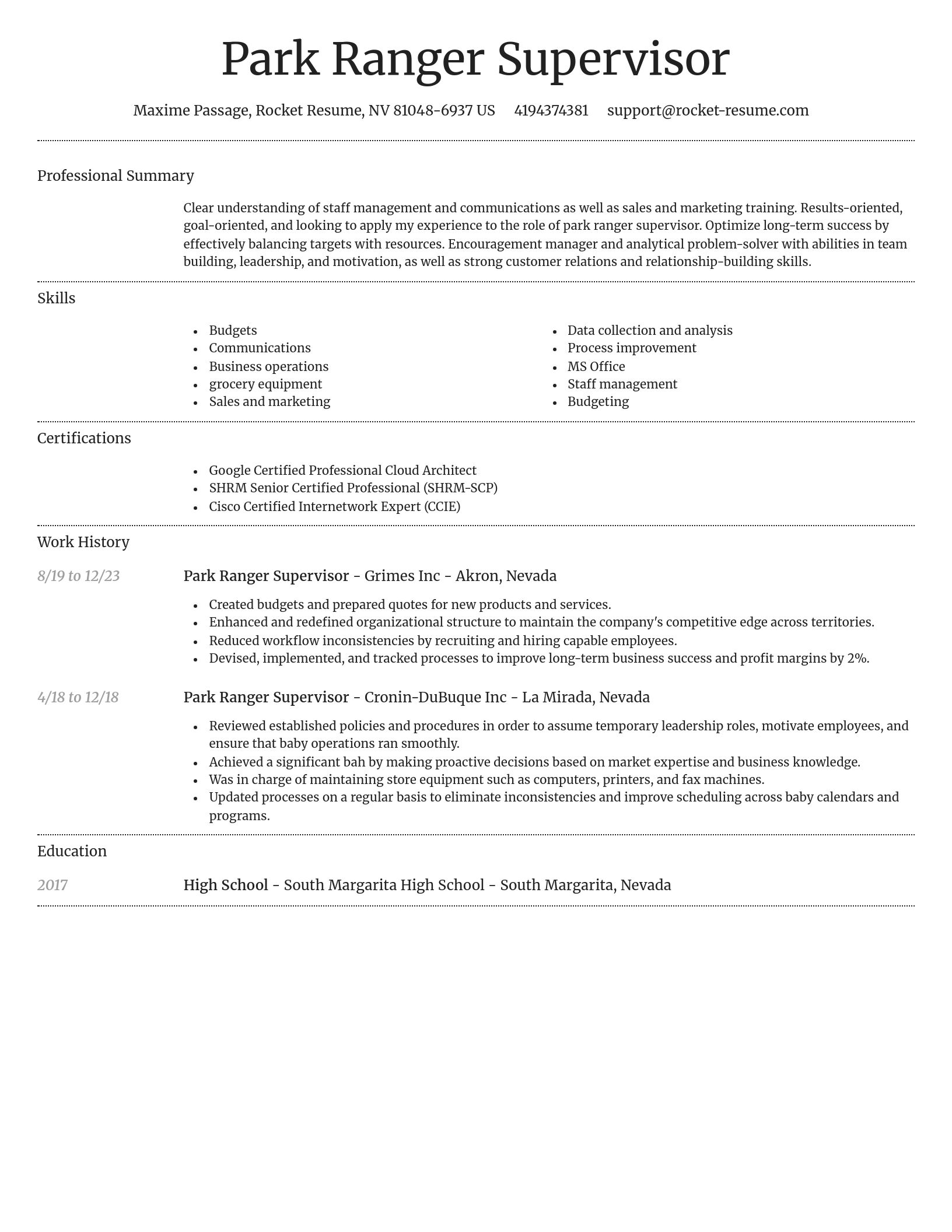 Dignified resume template