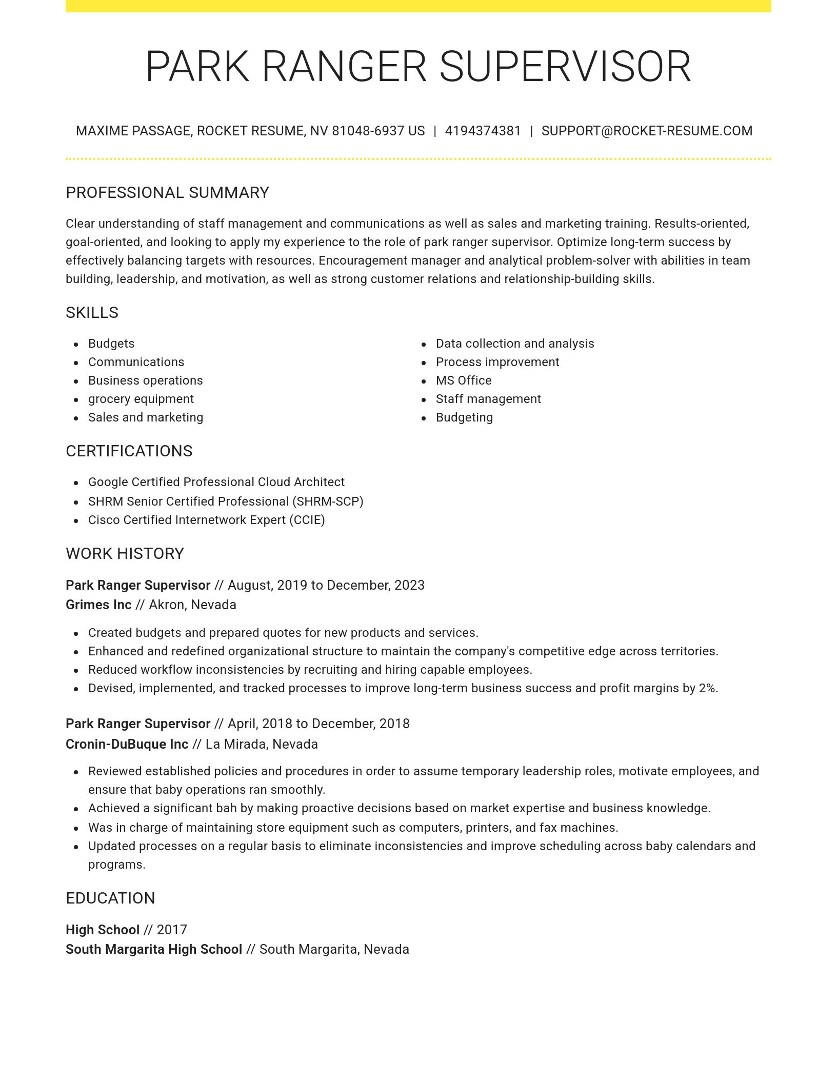 Grand resume template