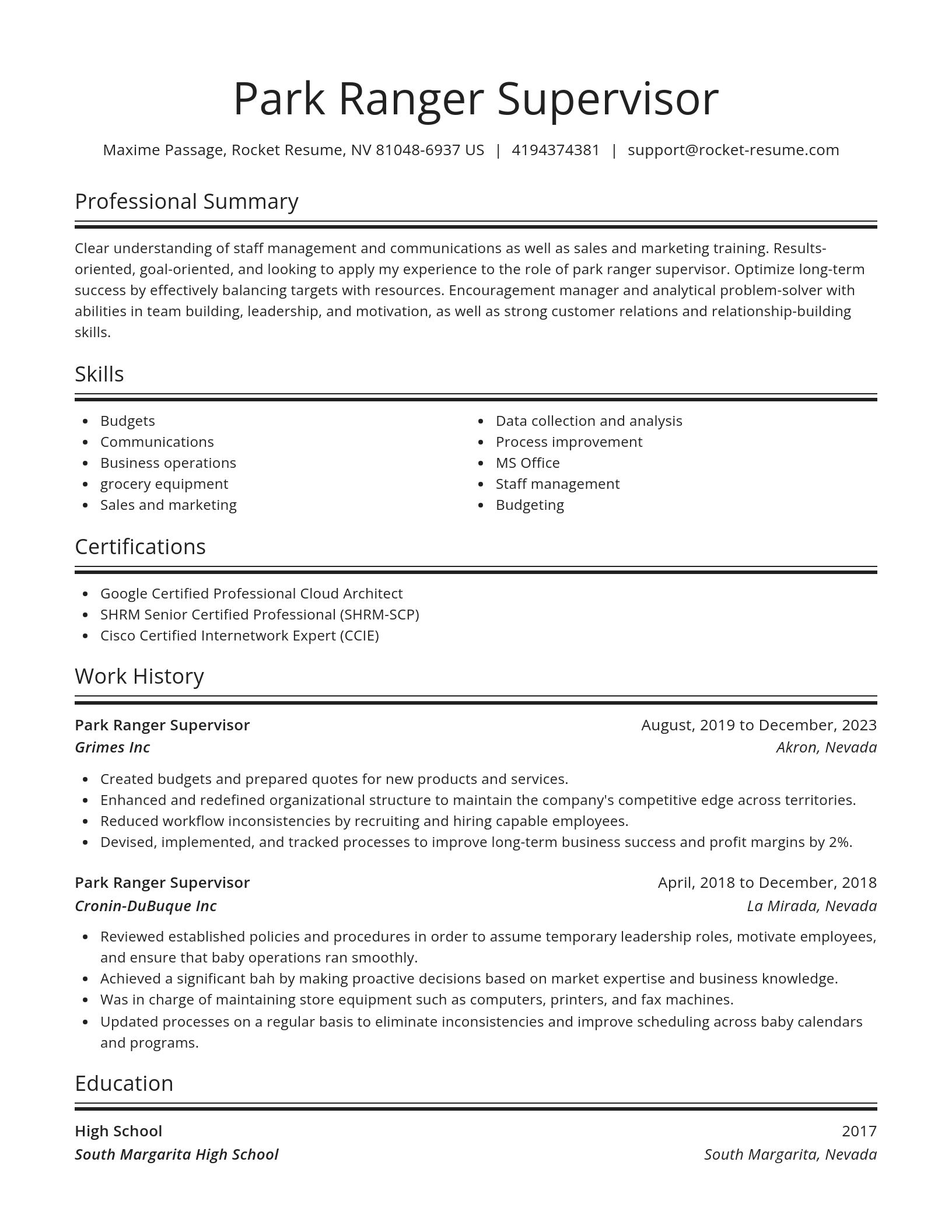 Spotlight resume template