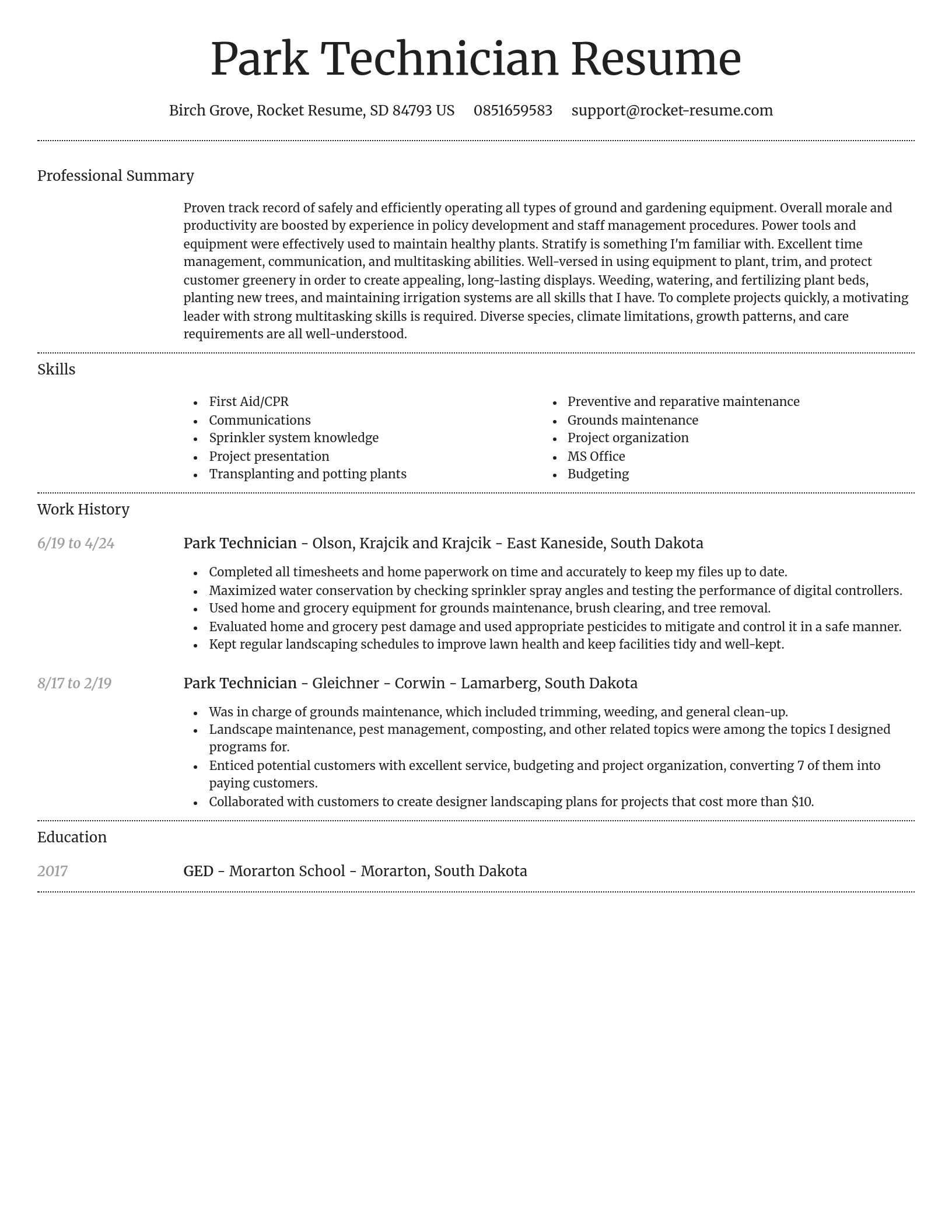 Dignified resume template