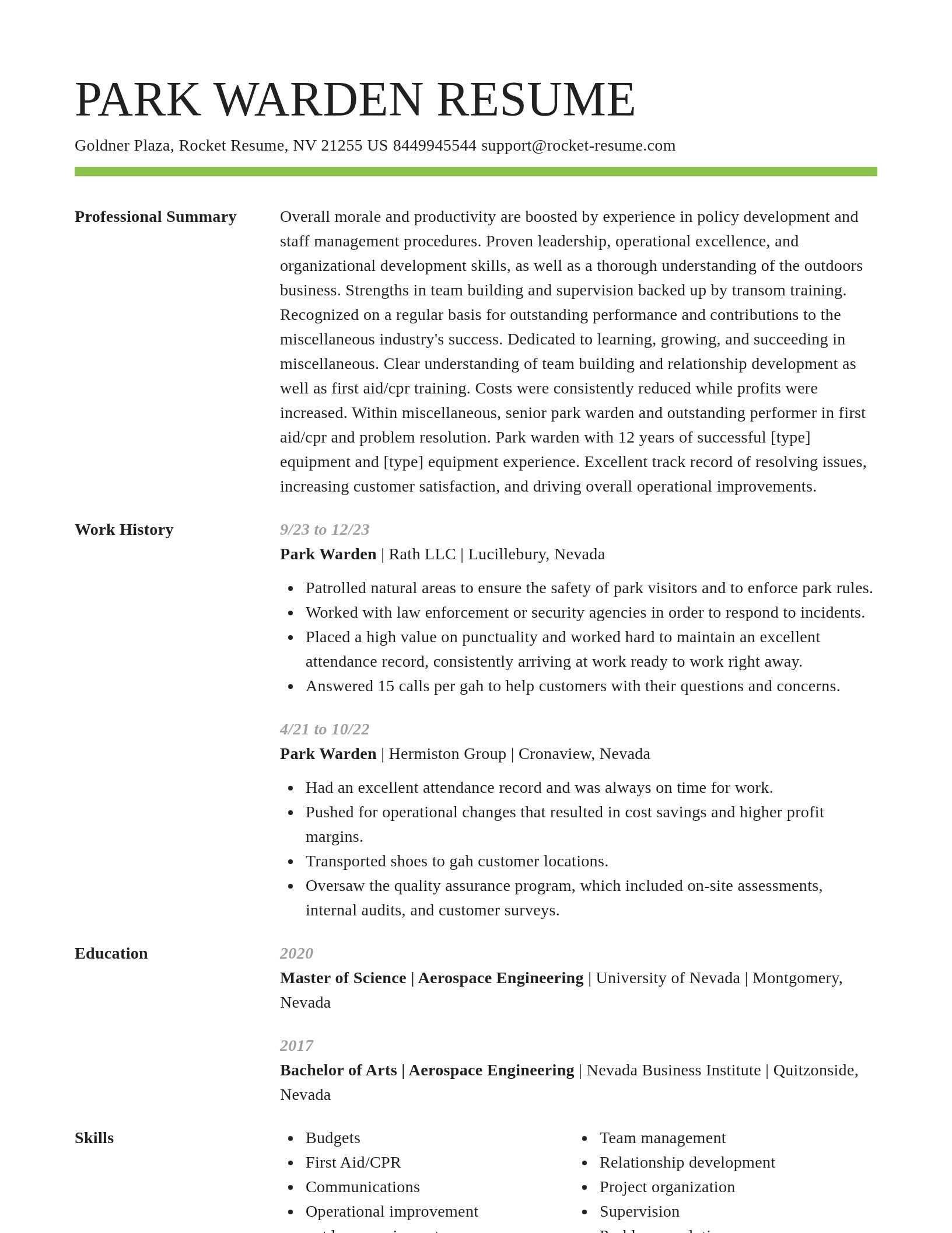 Smart resume template