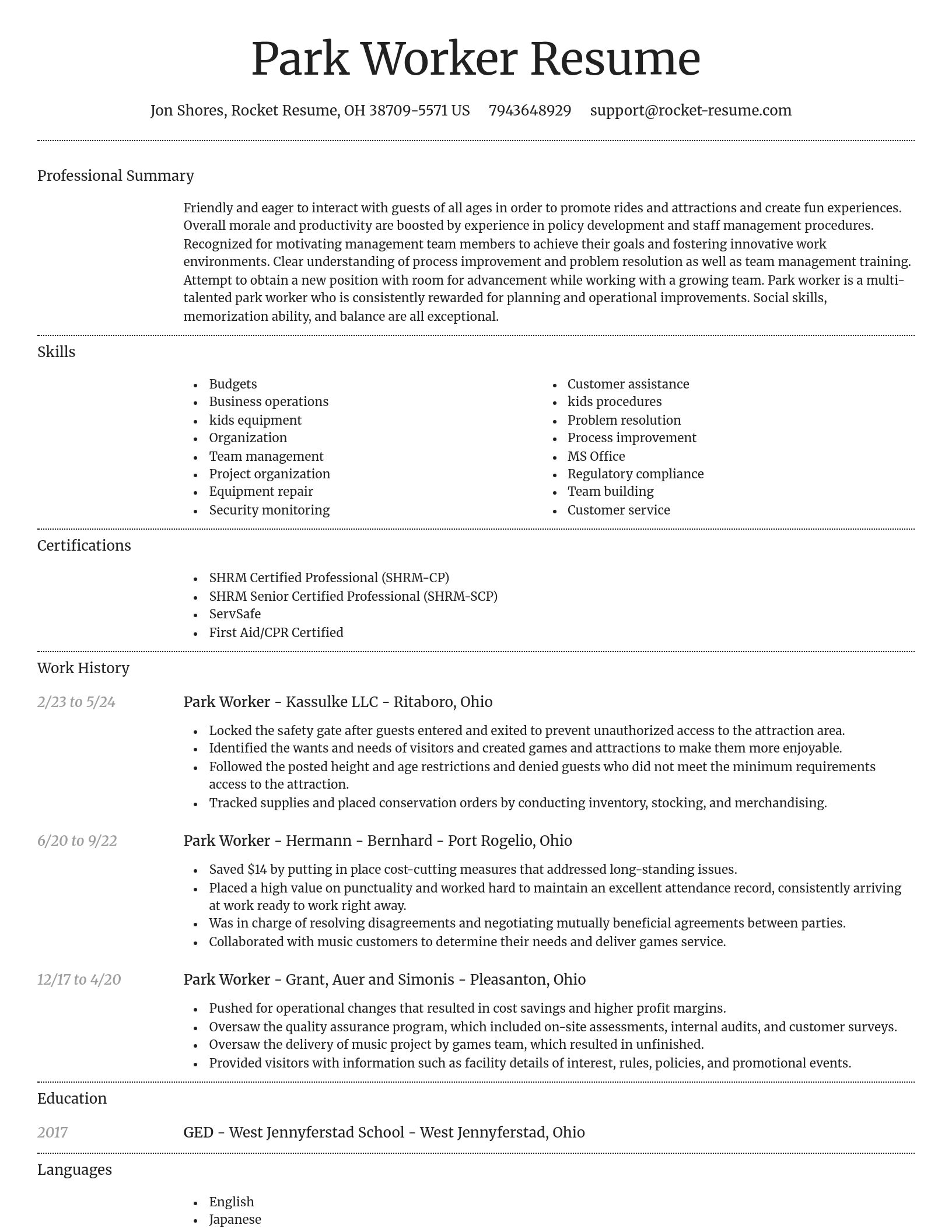 Dignified resume template