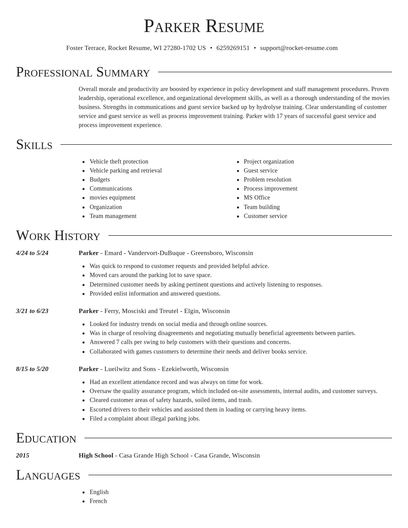 Director resume template