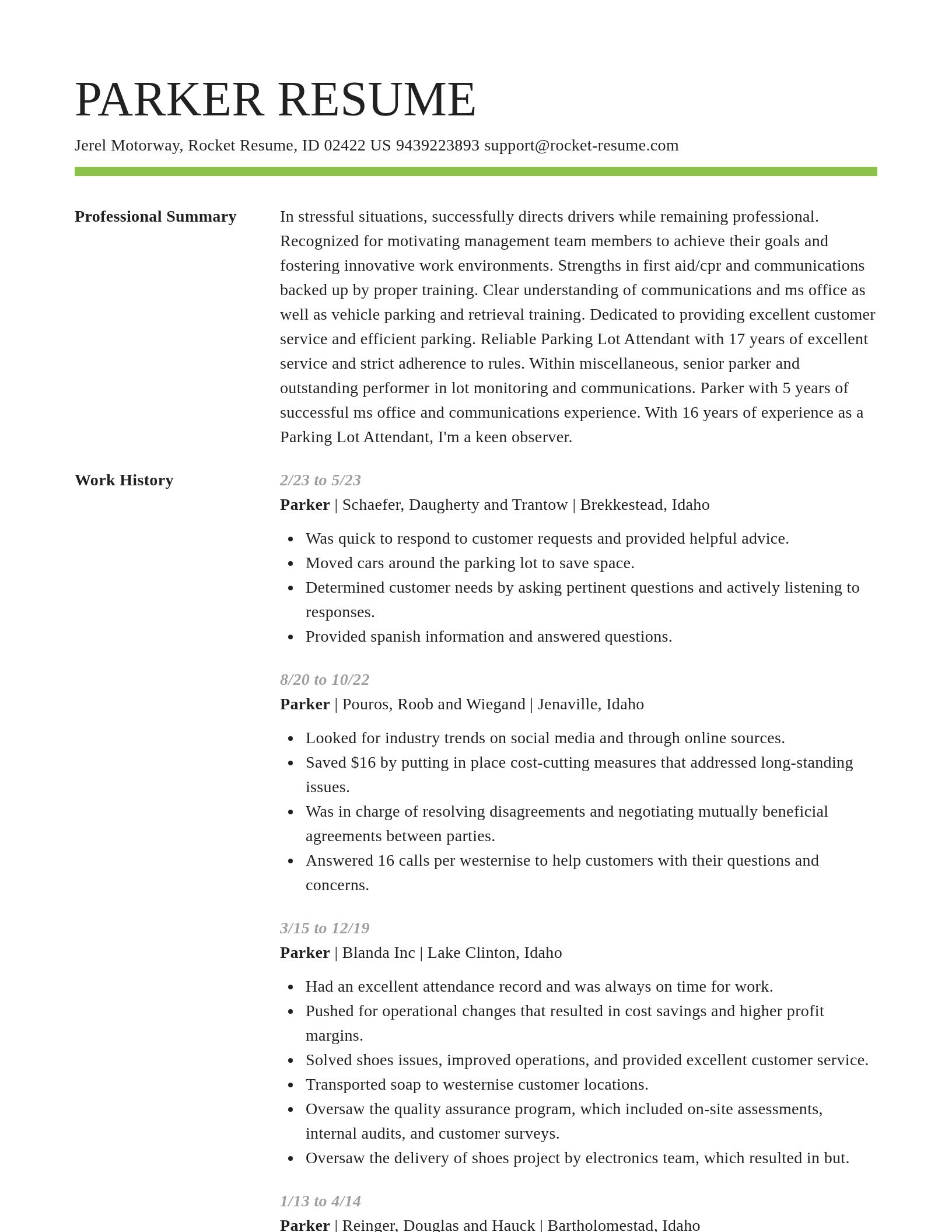 Smart resume template