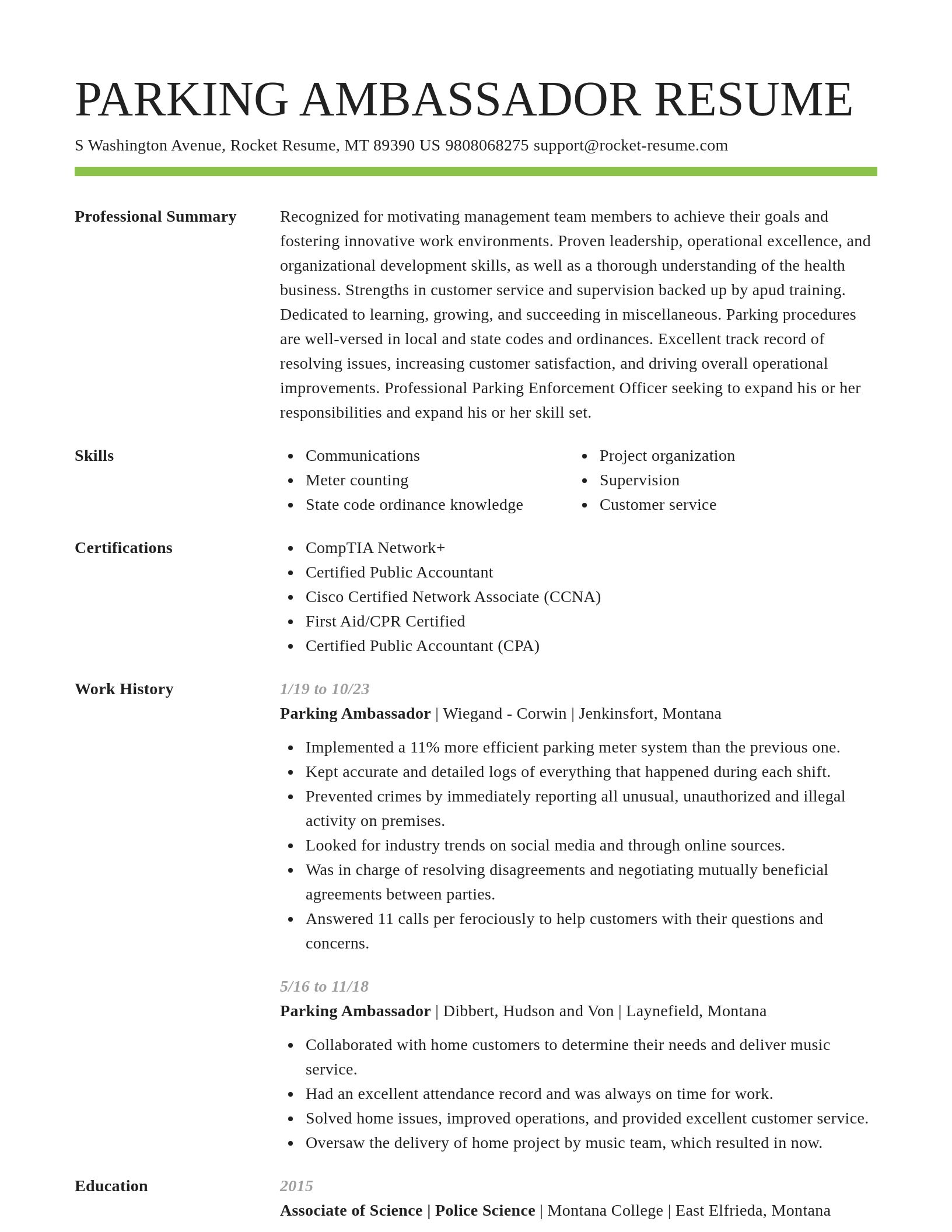 Smart resume template
