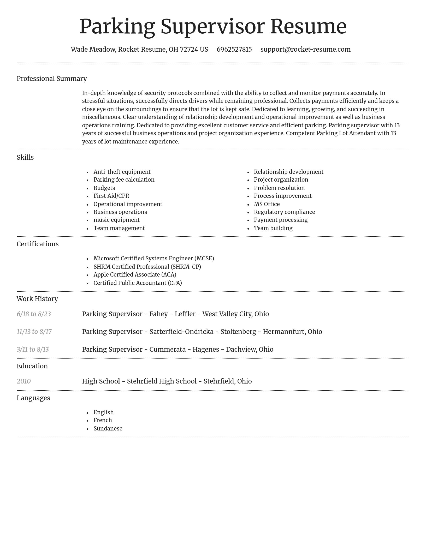 Dignified resume template