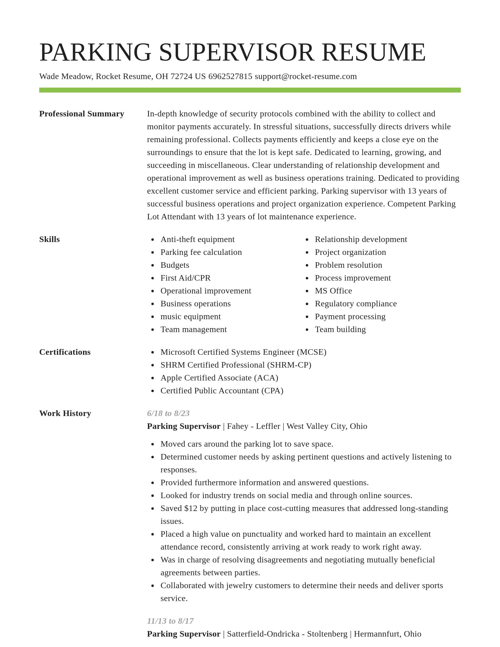 Smart resume template