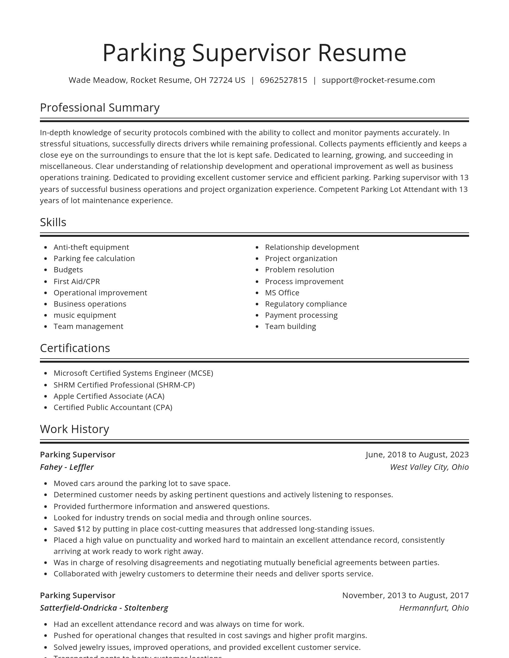 Spotlight resume template