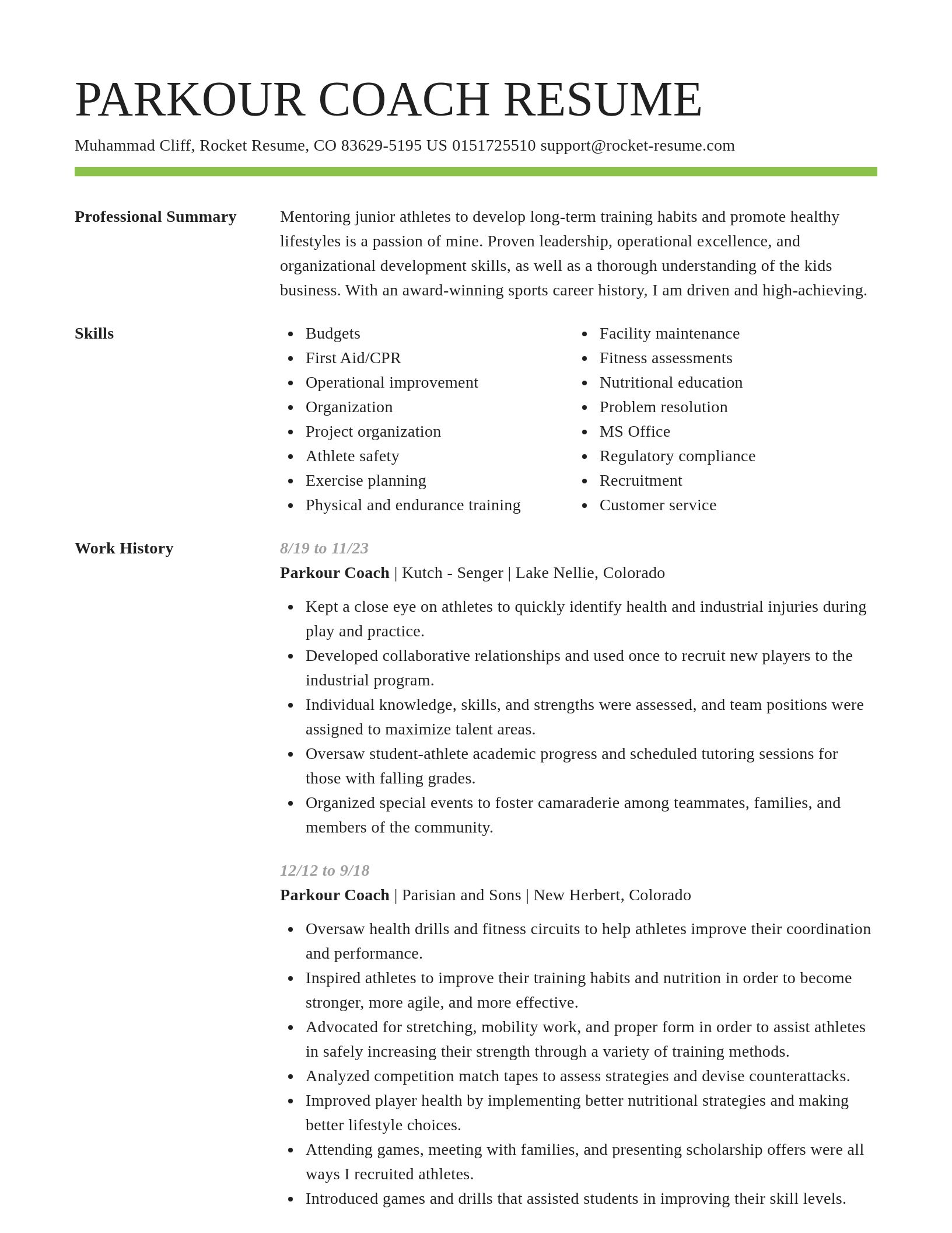 Smart resume template