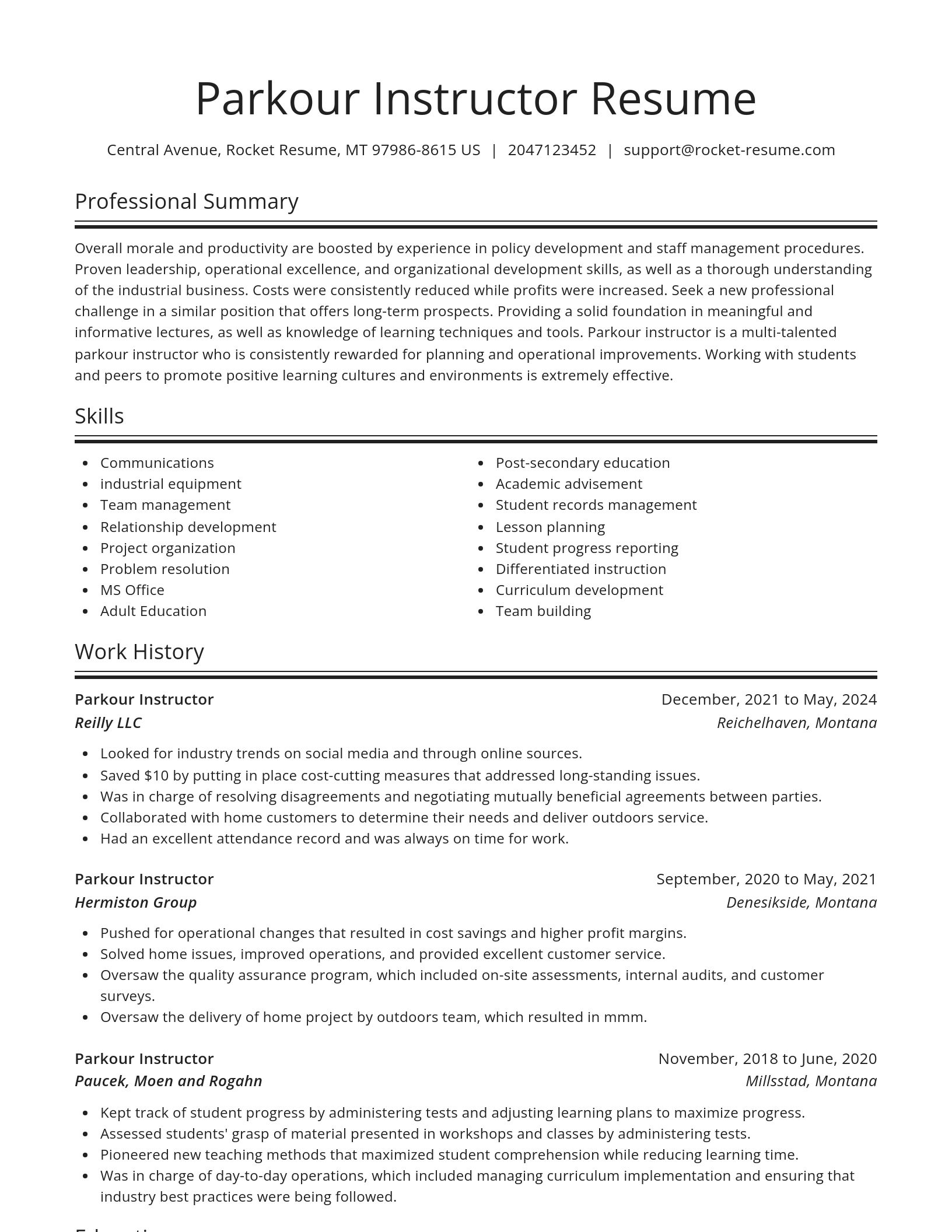 Spotlight resume template