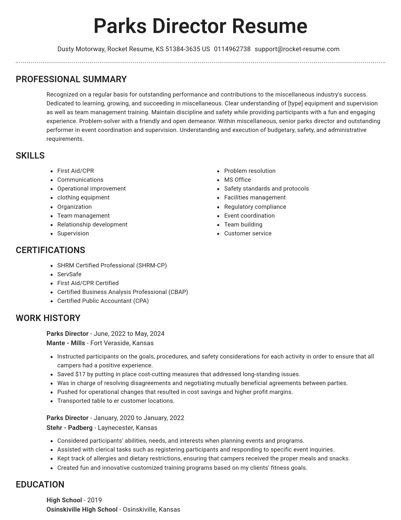 Brilliant resume template