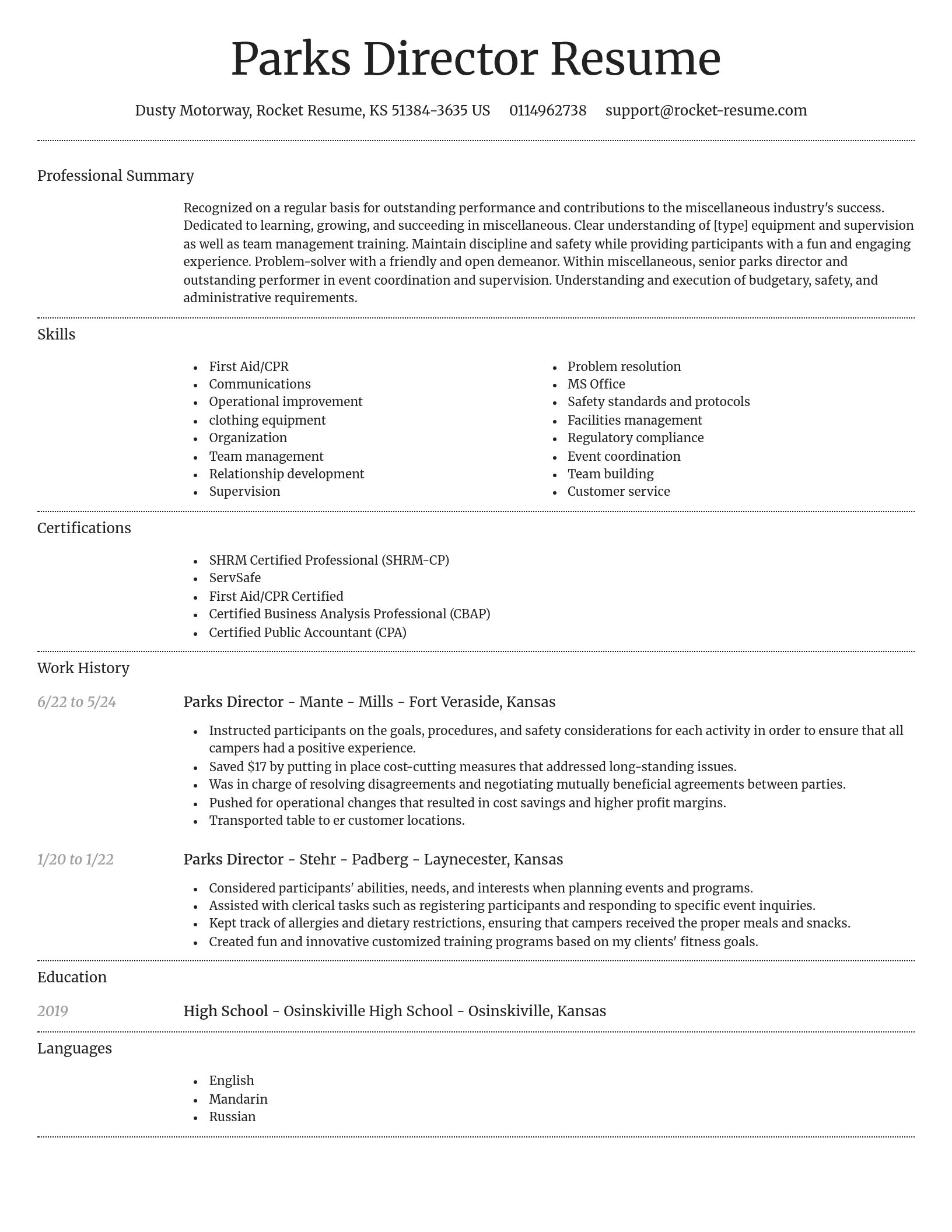 Dignified resume template