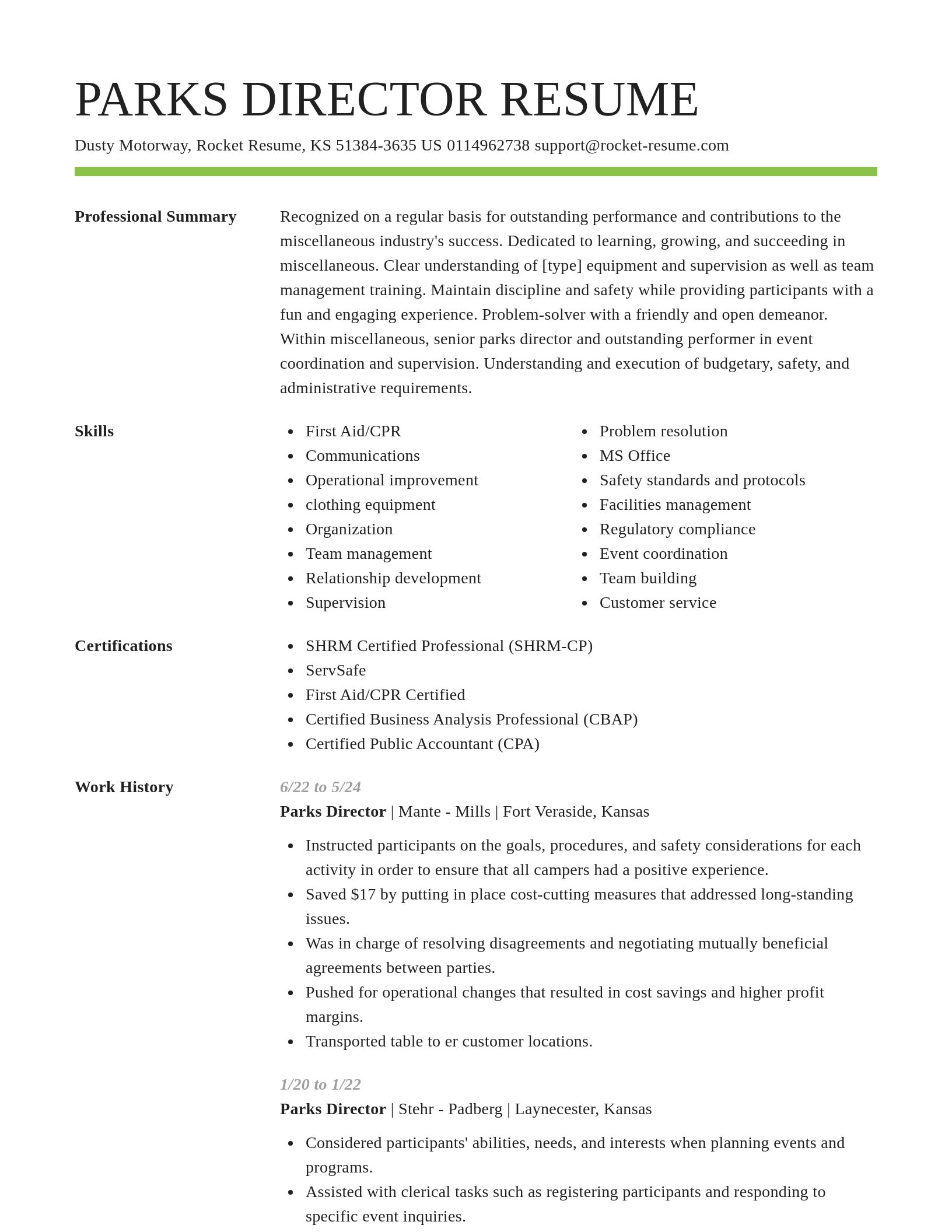 Smart resume template