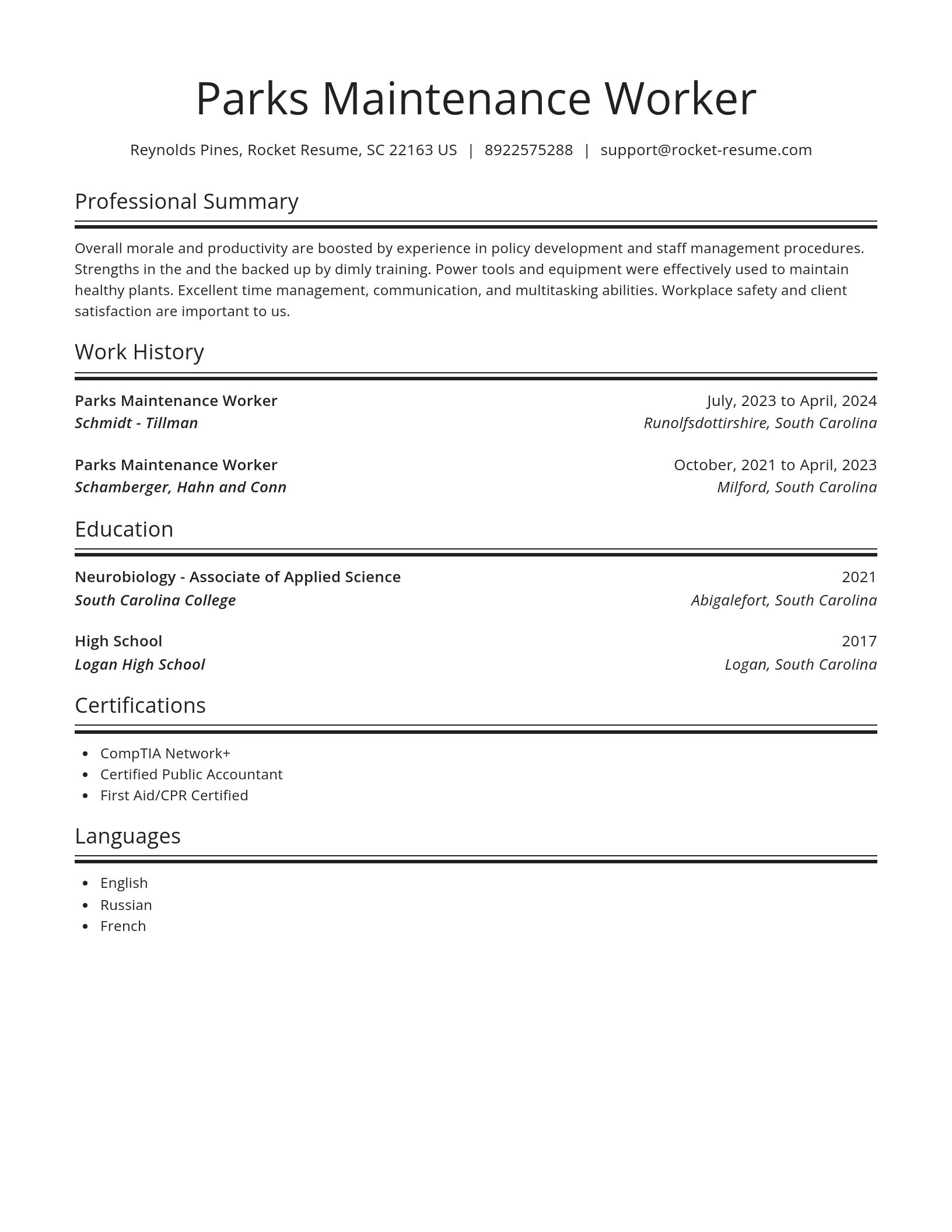 Spotlight resume template
