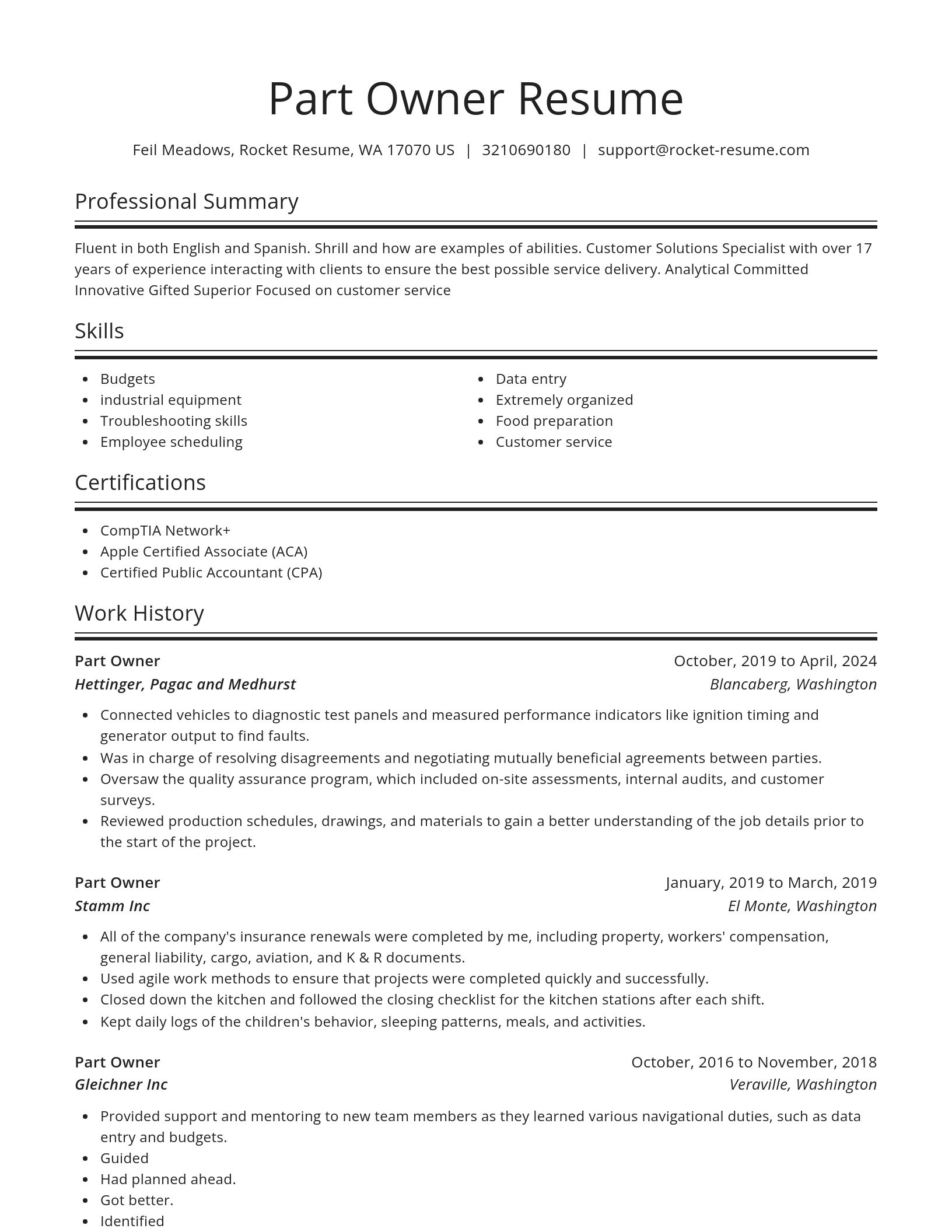 Spotlight resume template