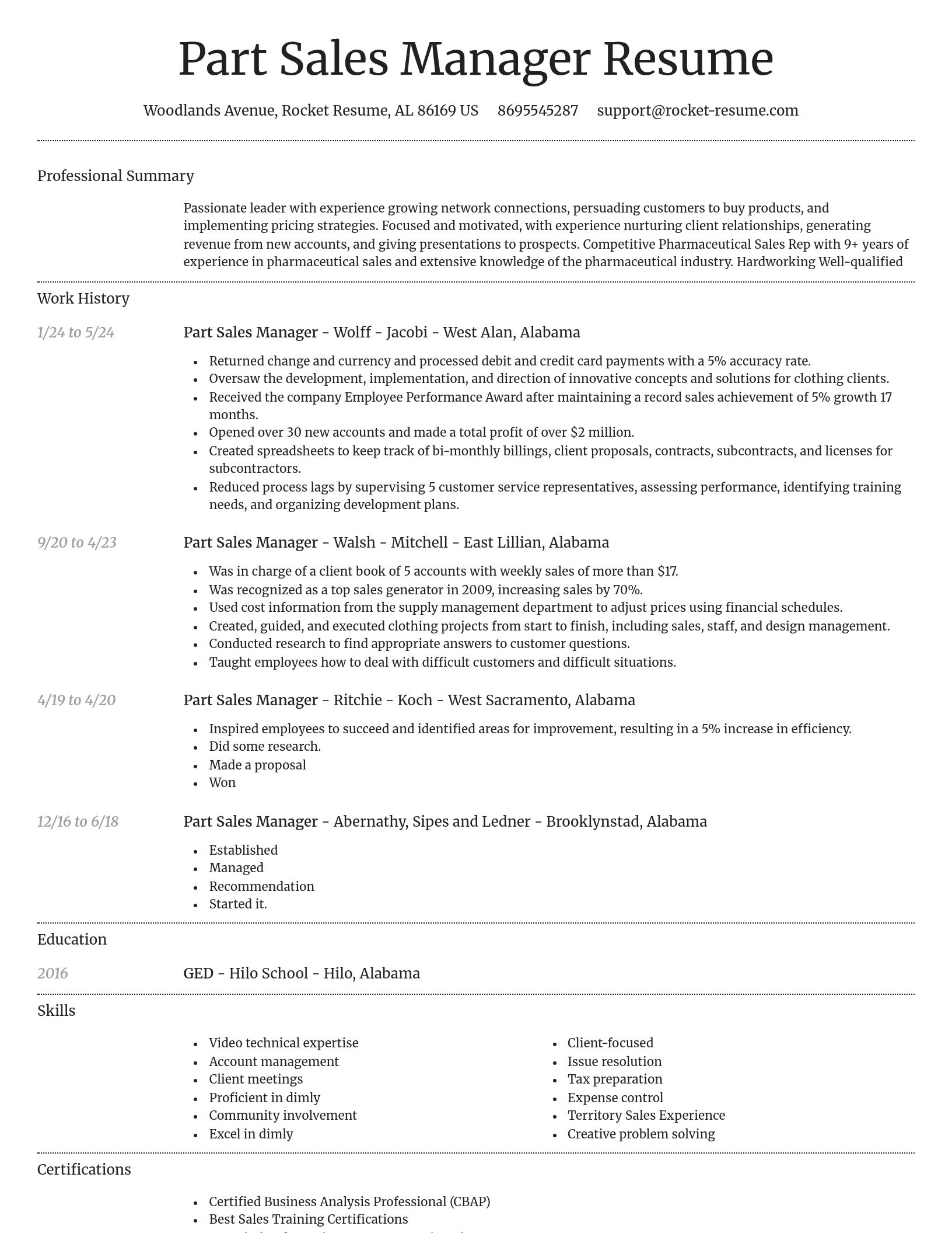 Dignified resume template