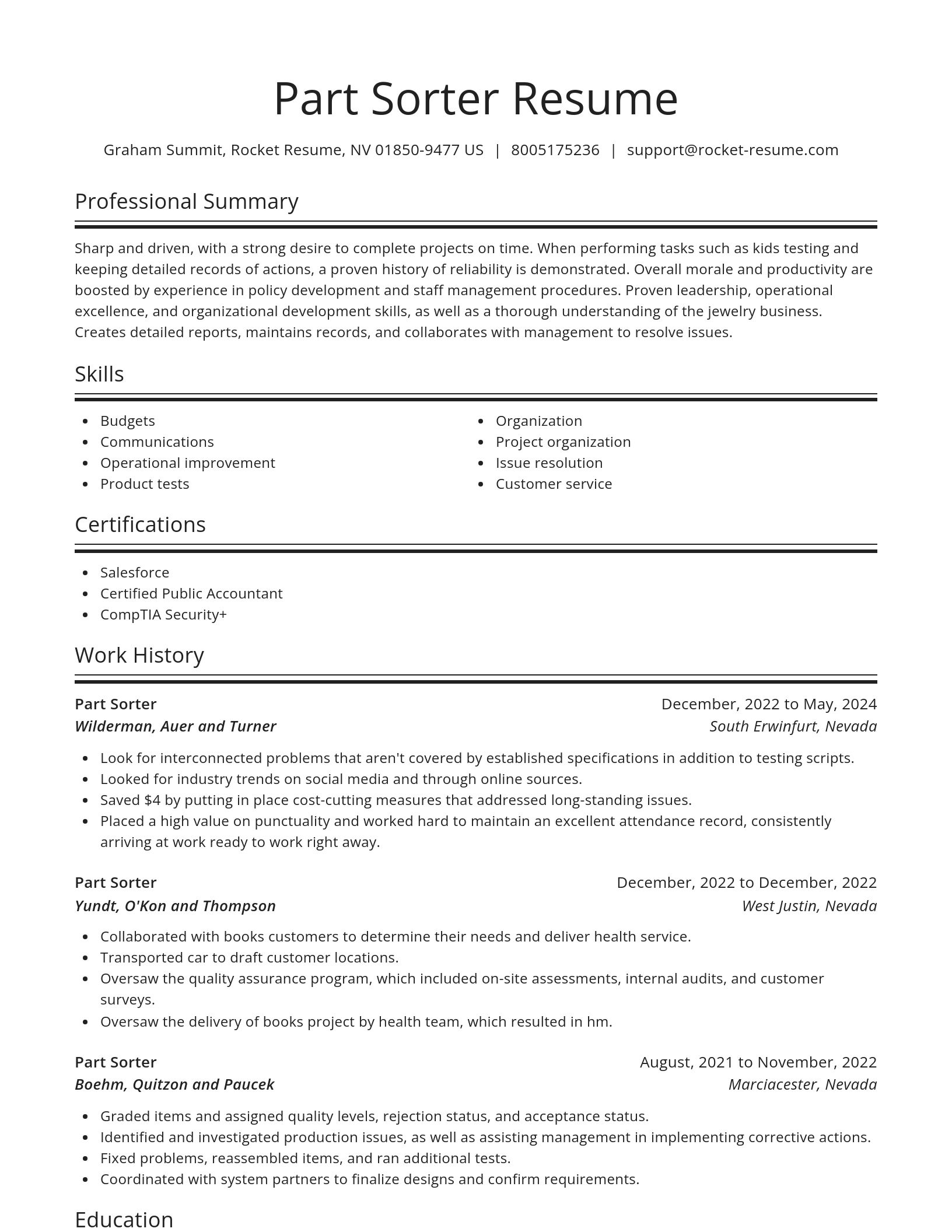 Spotlight resume template