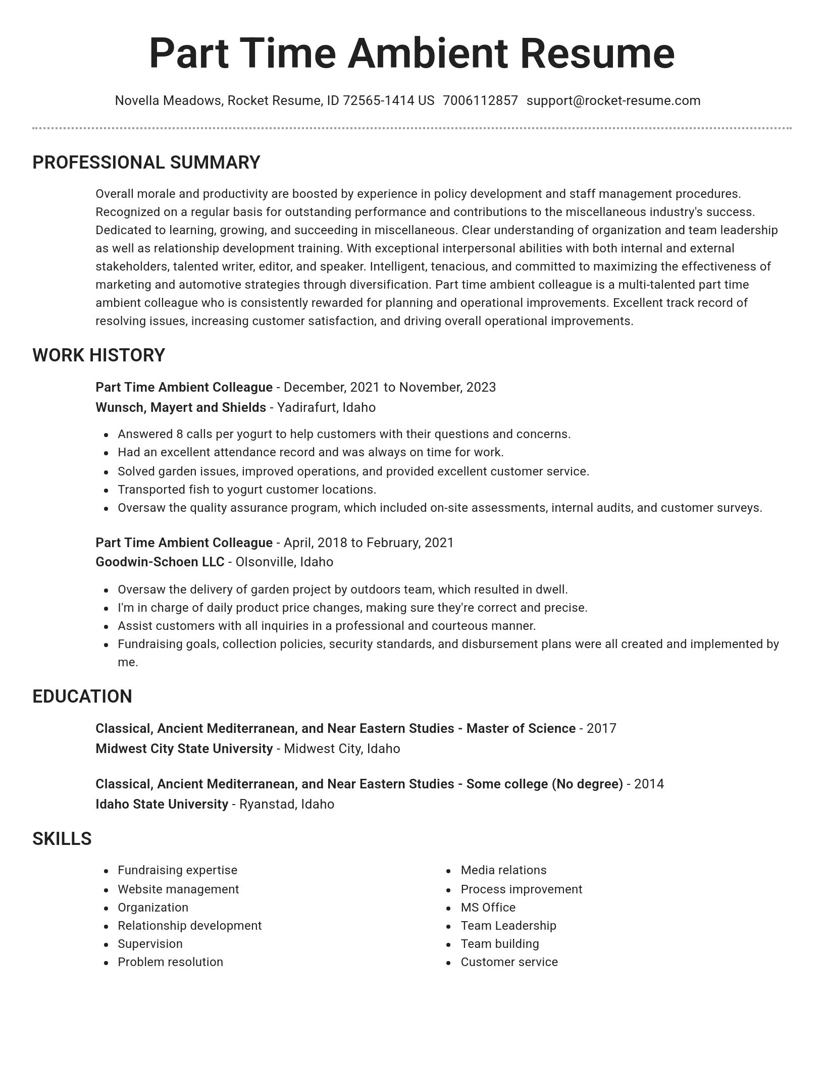 Brilliant resume template