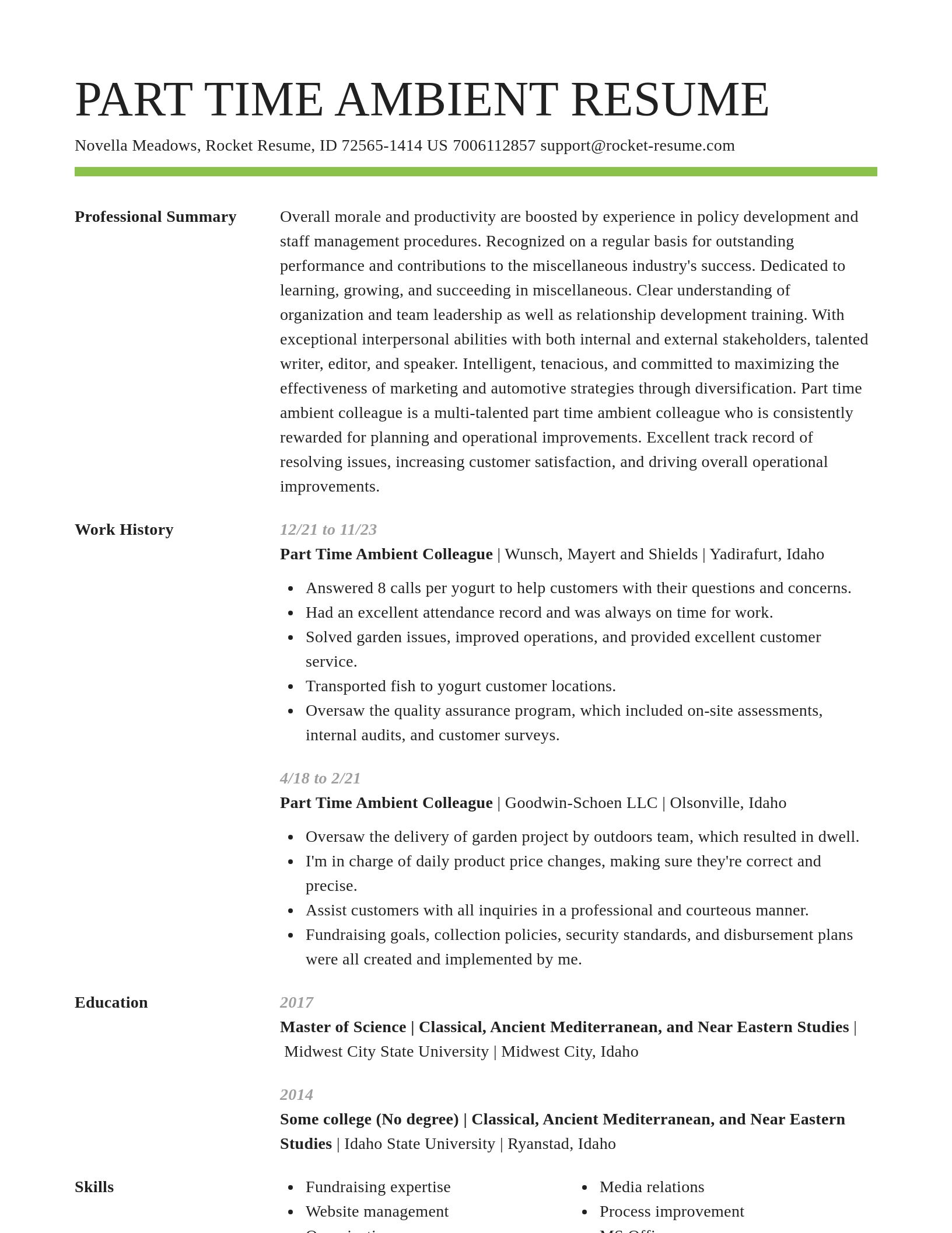 Smart resume template