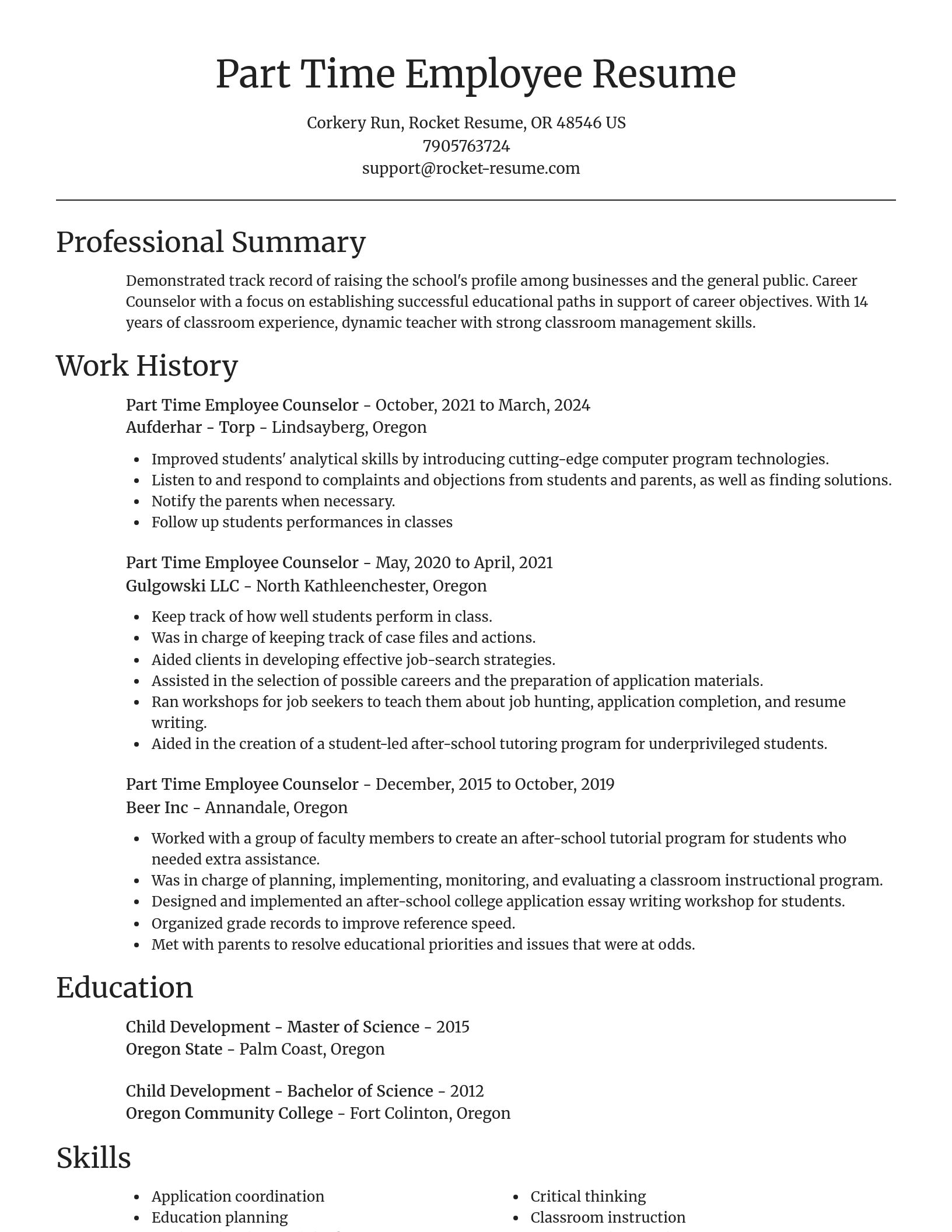 Focal Point resume template