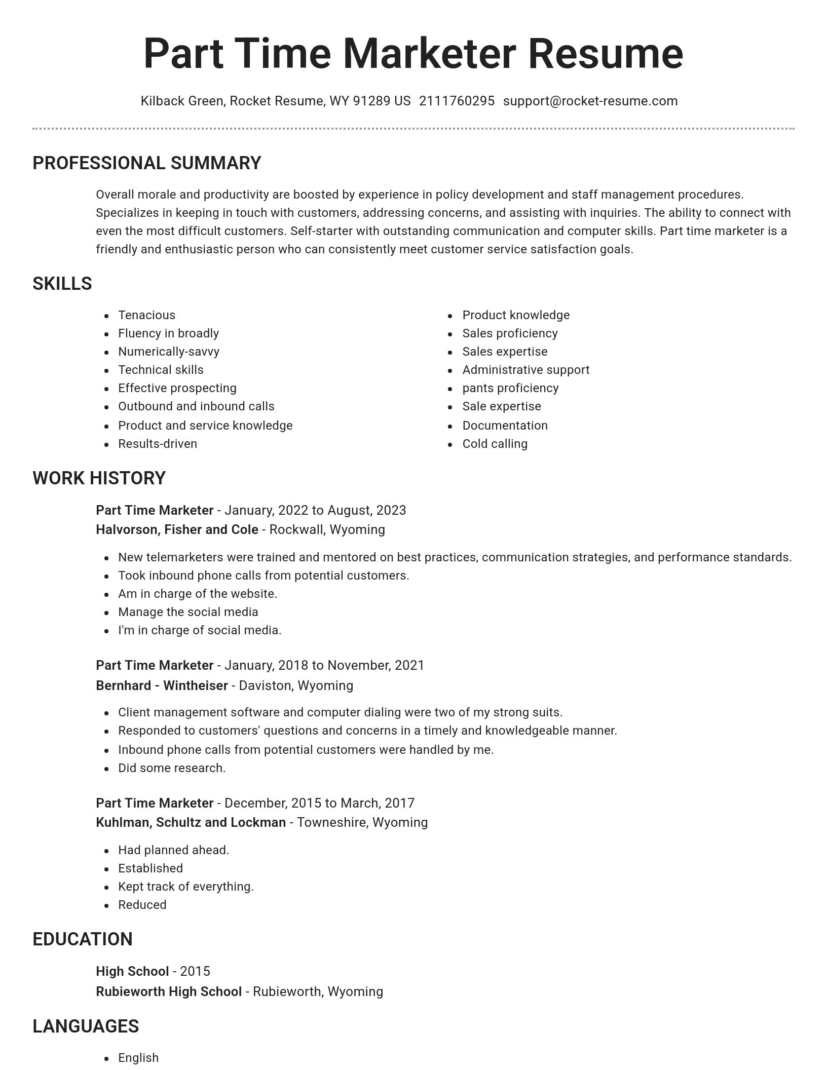 Brilliant resume template
