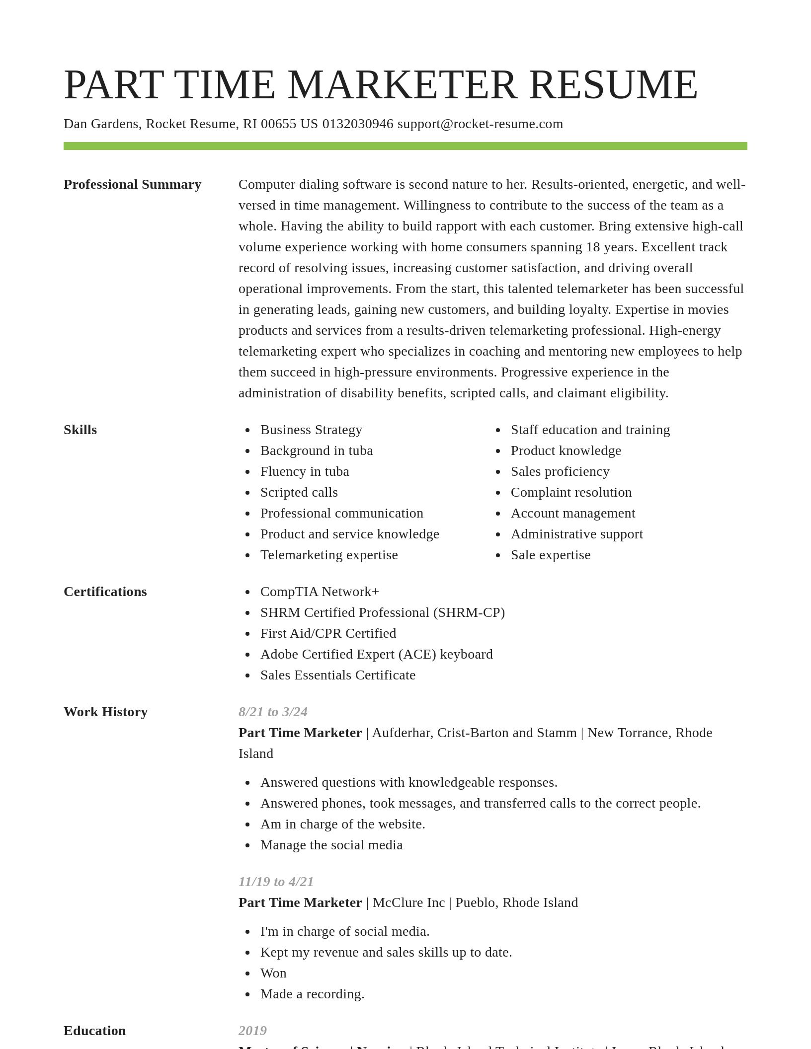 Smart resume template