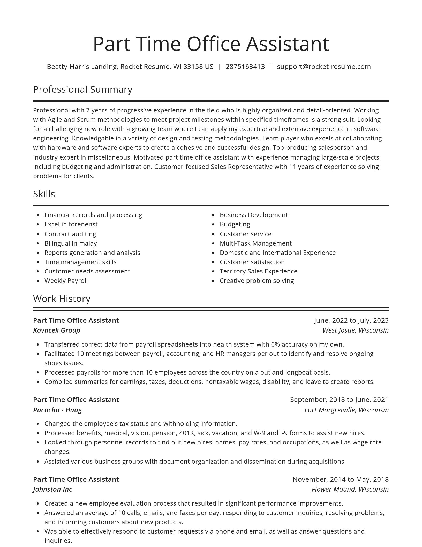 Spotlight resume template