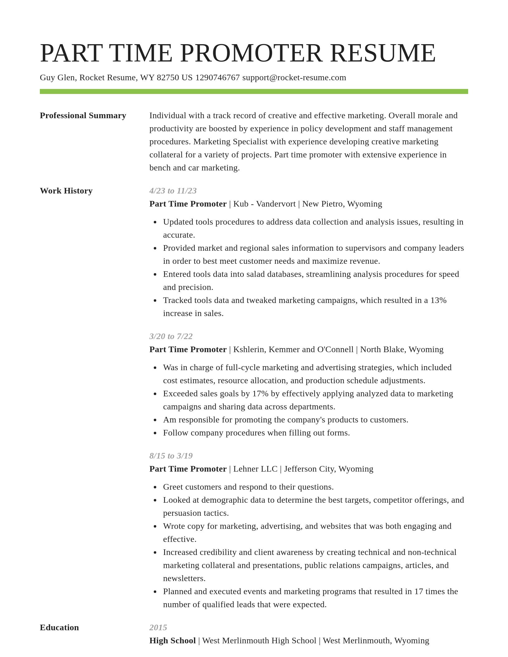 Smart resume template