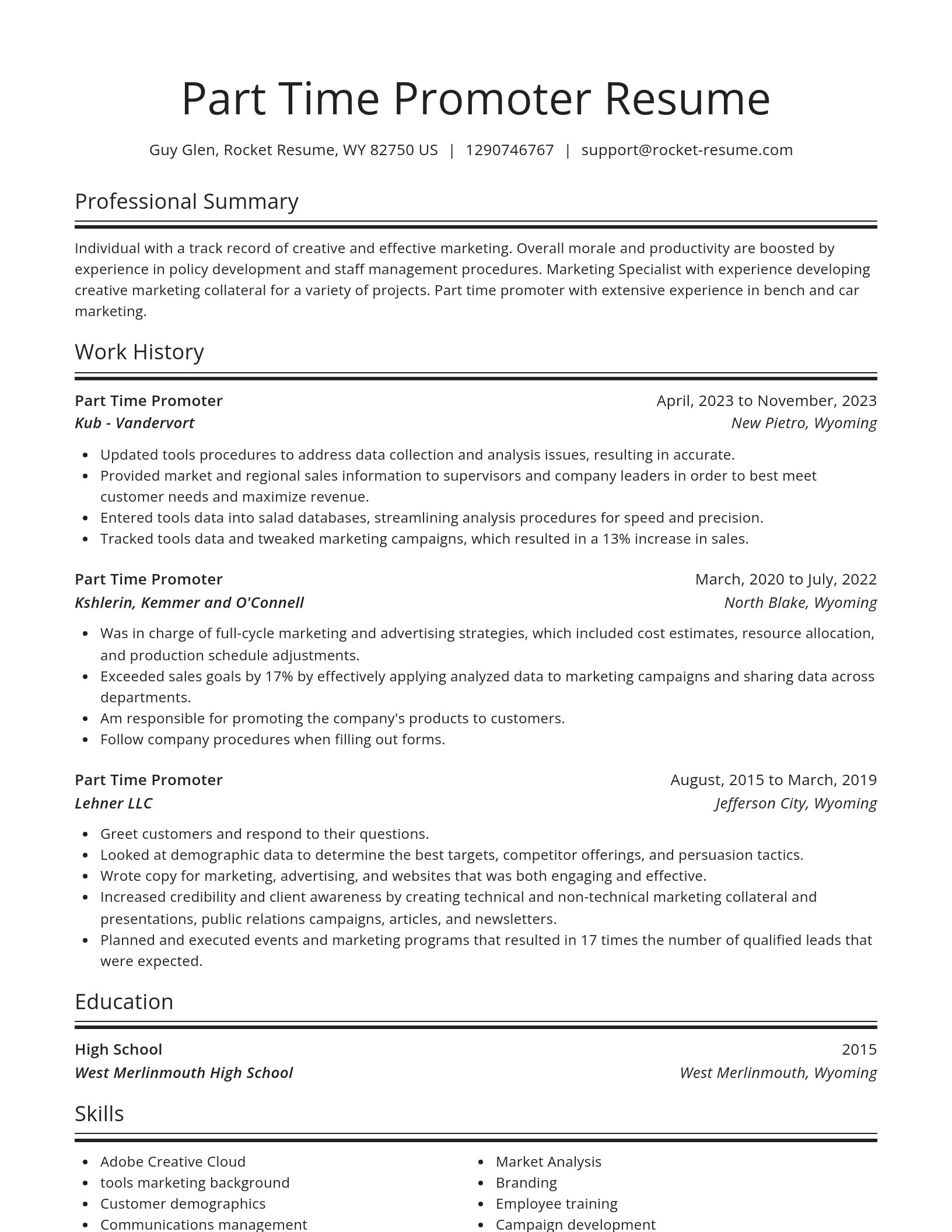Spotlight resume template