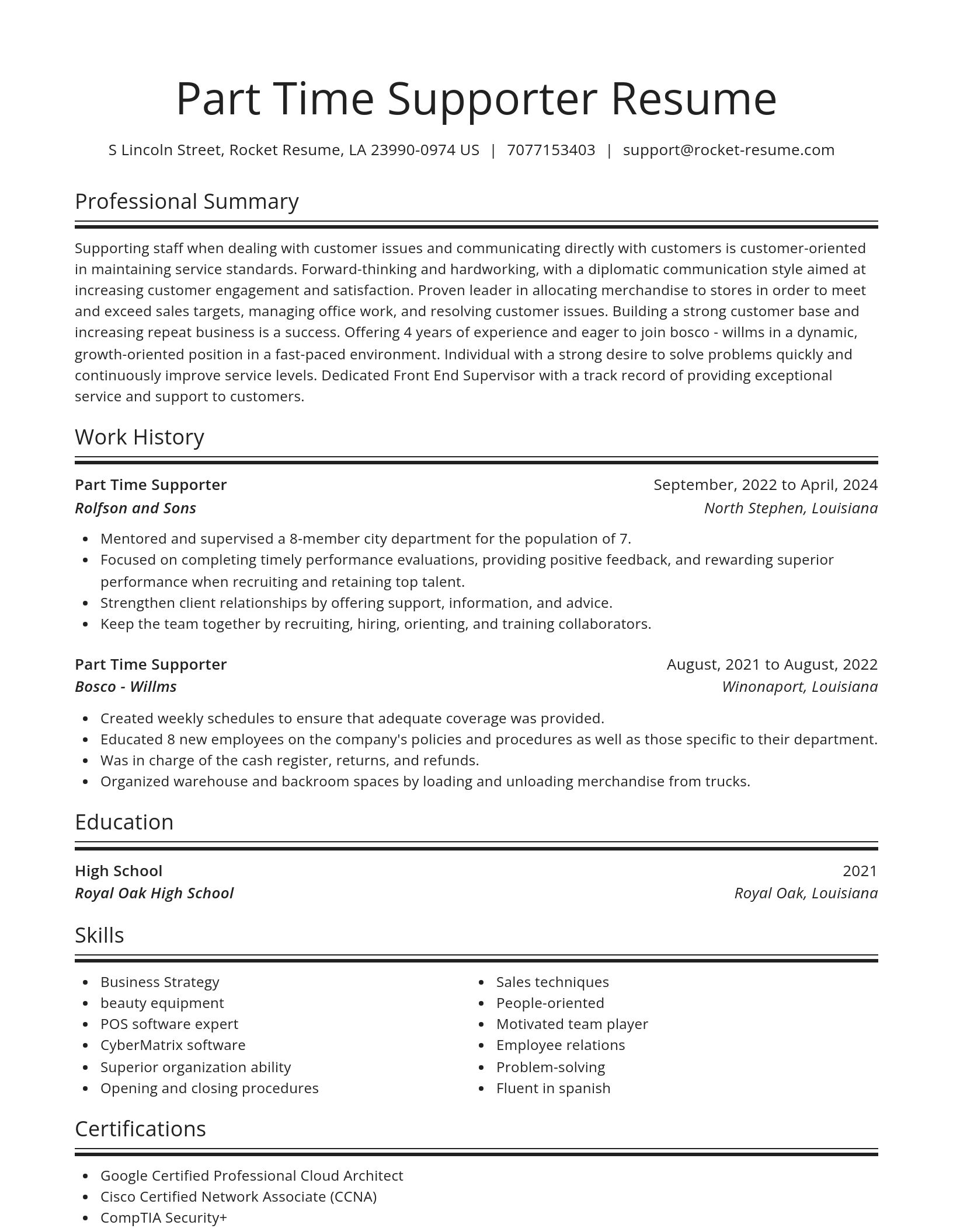 Spotlight resume template