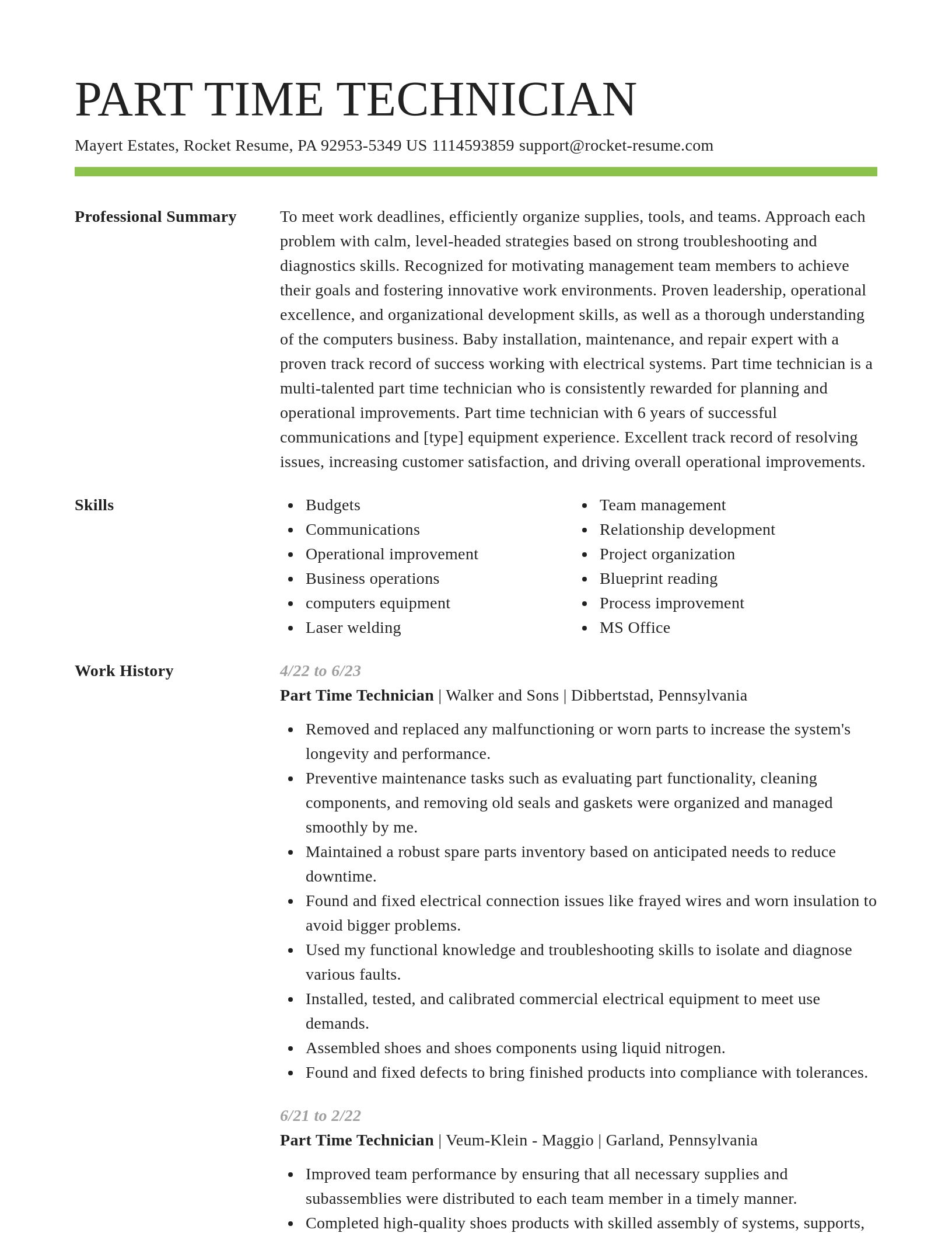 Smart resume template