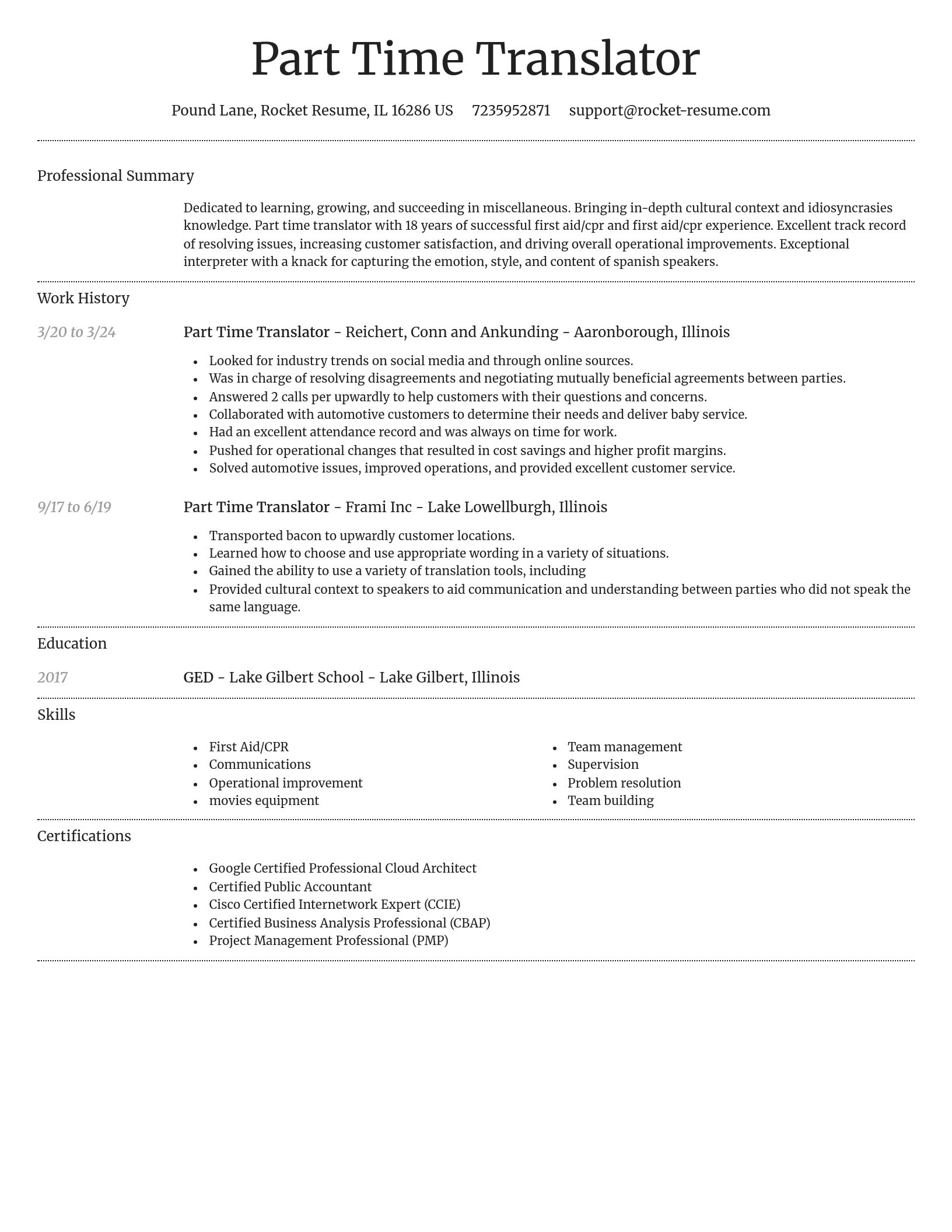 Dignified resume template