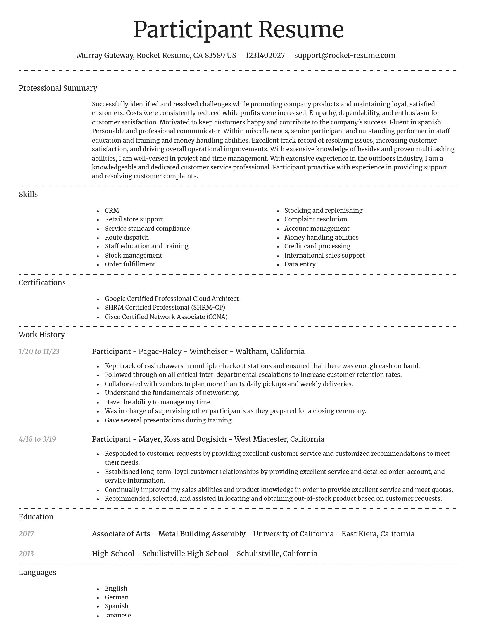 Dignified resume template