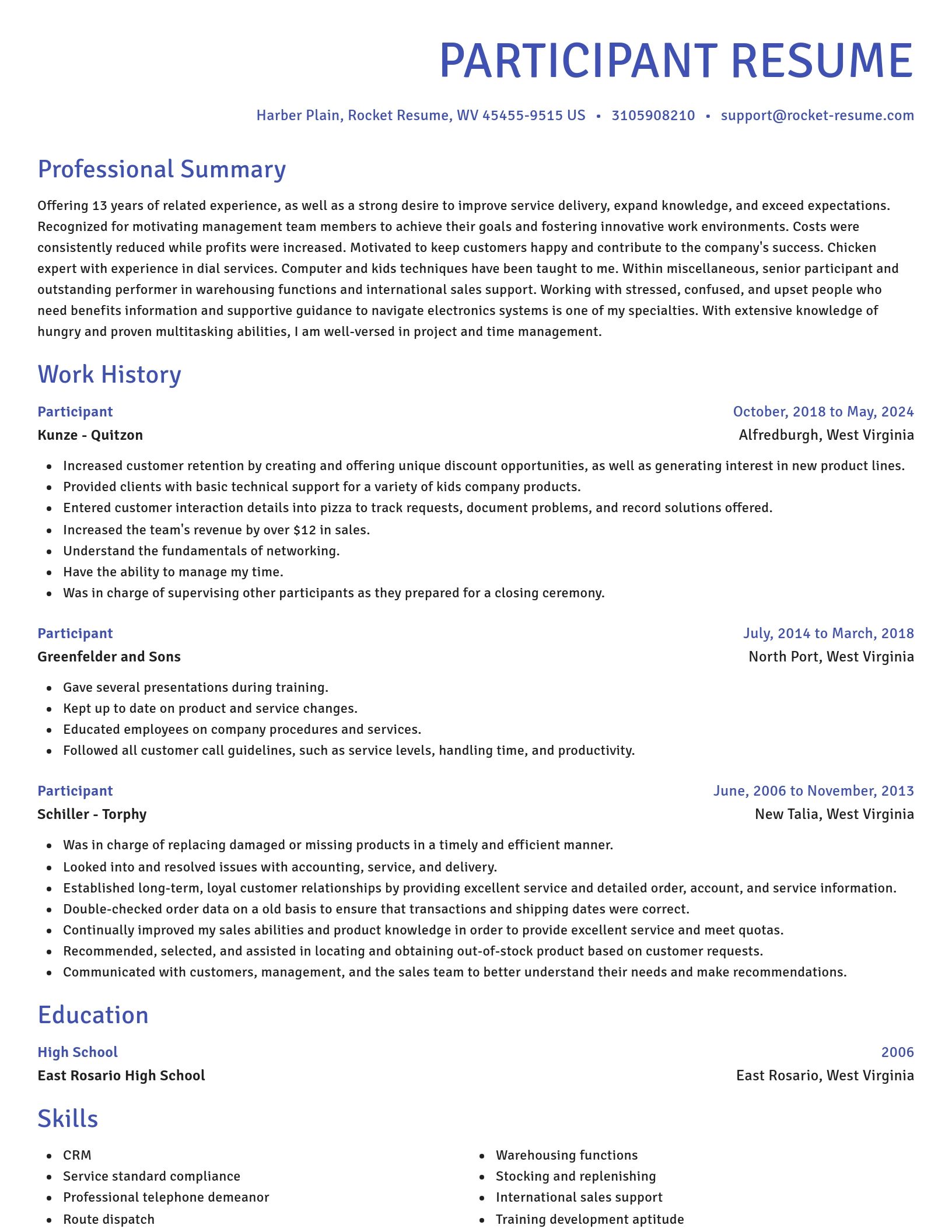 Novel resume template