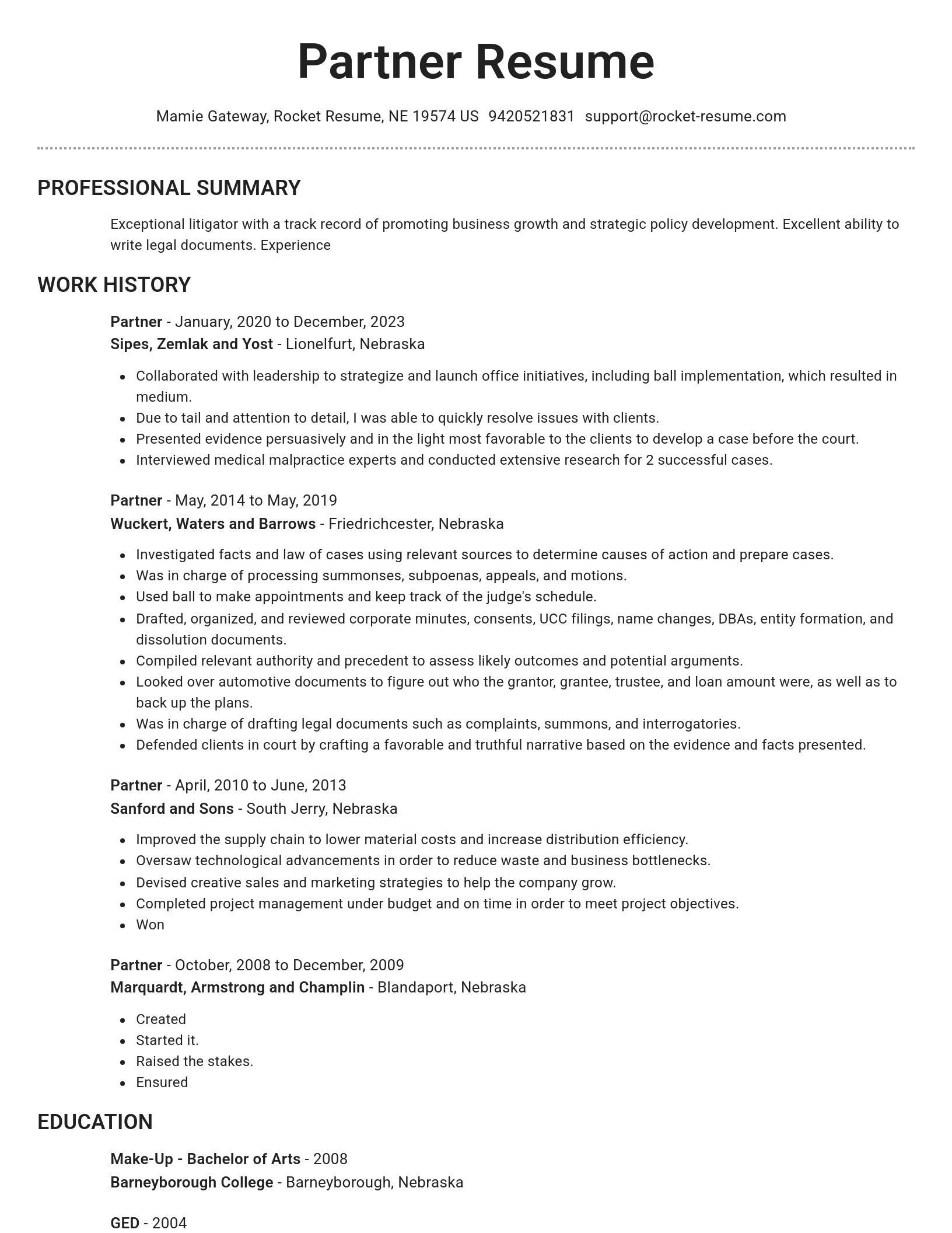 Brilliant resume template