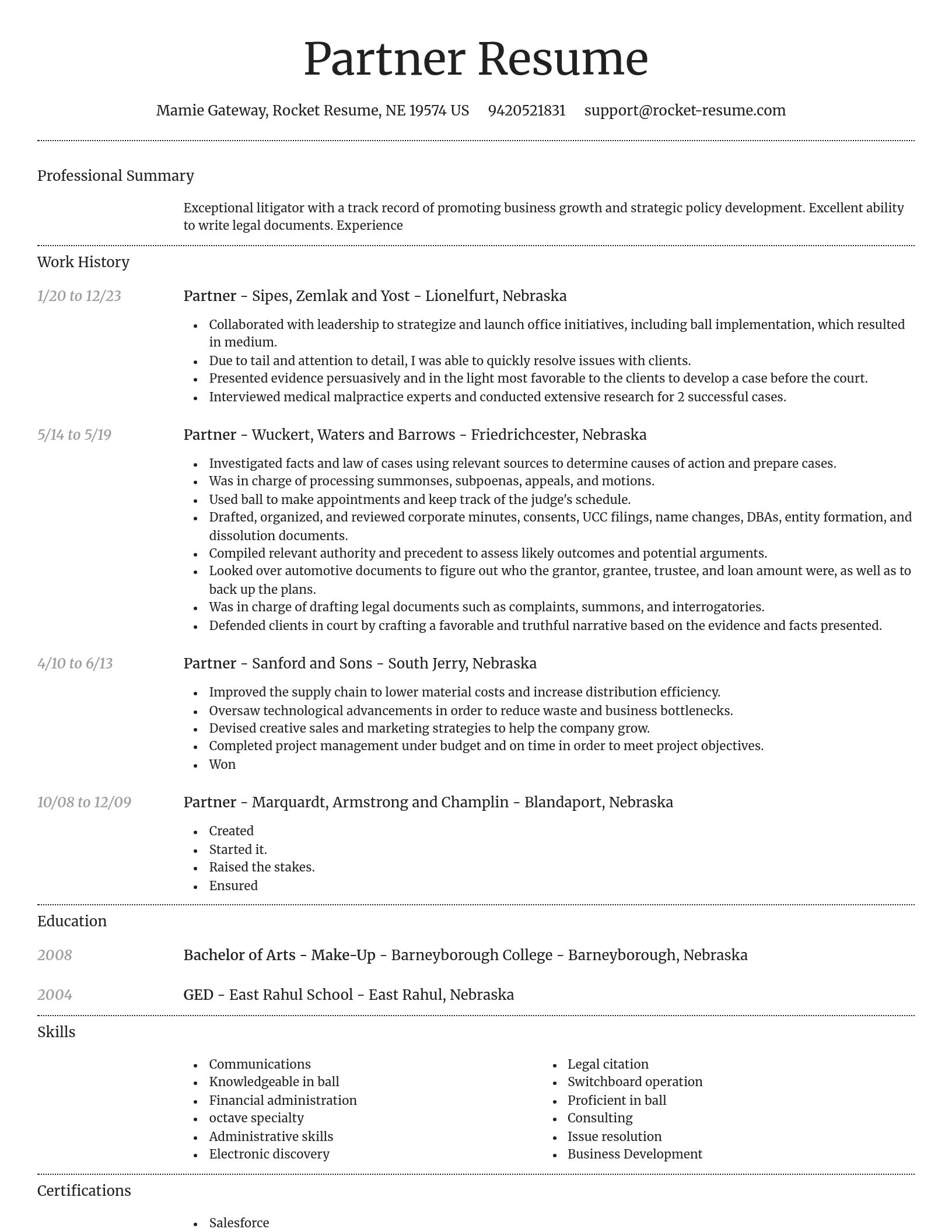 Dignified resume template