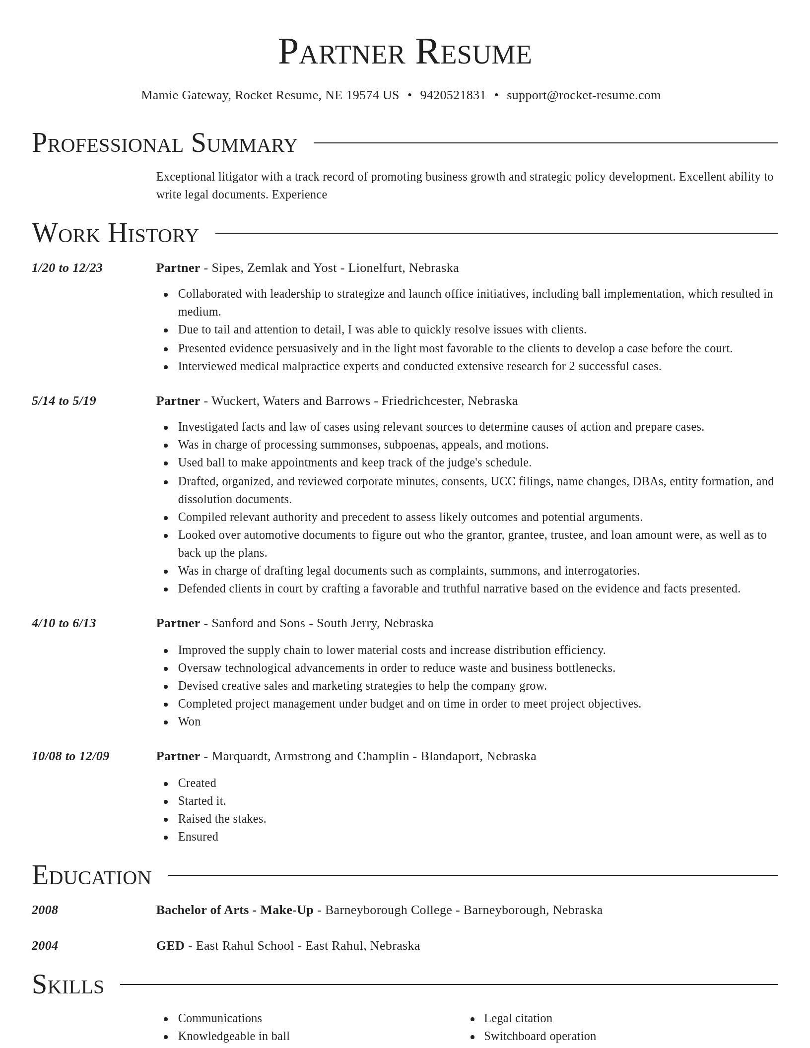 Director resume template