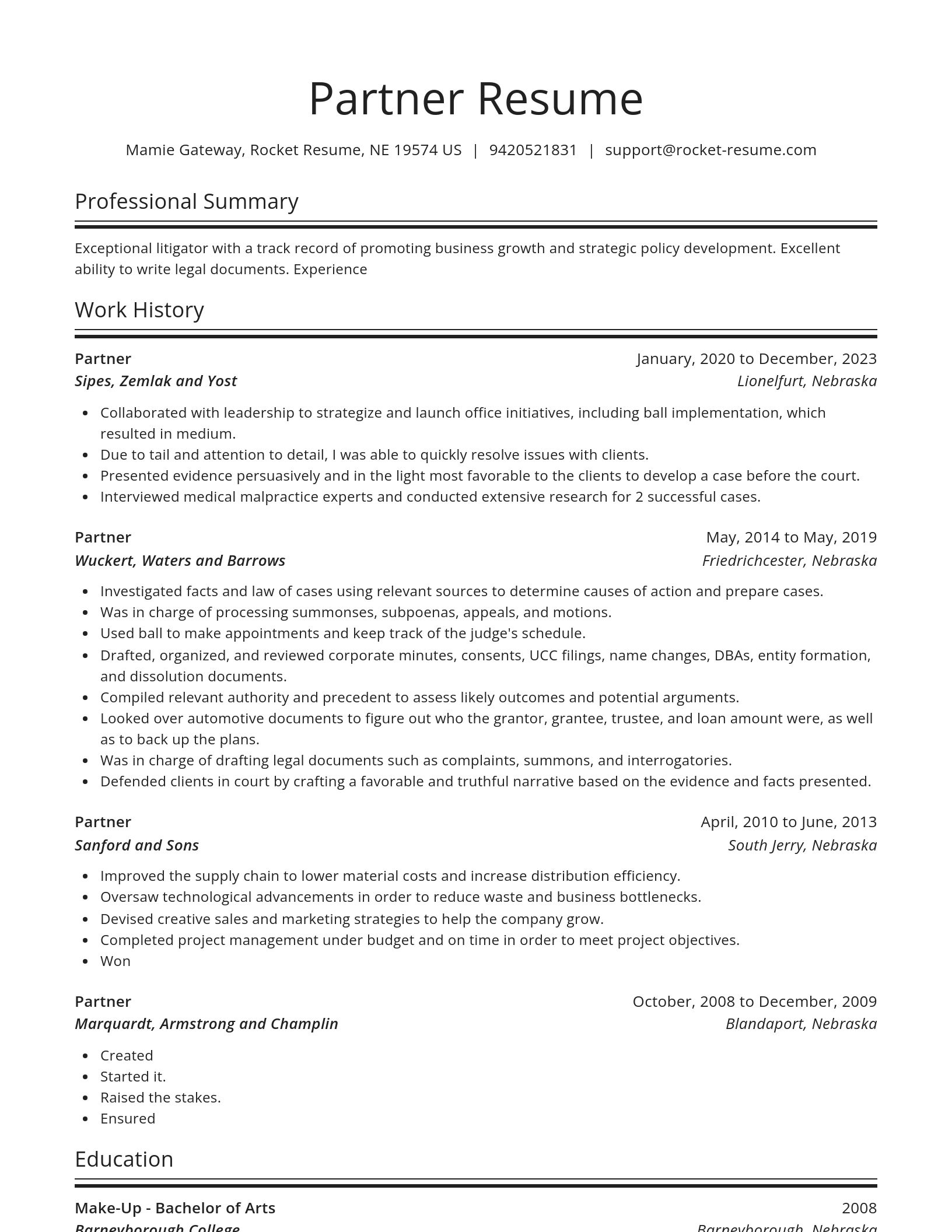 Spotlight resume template