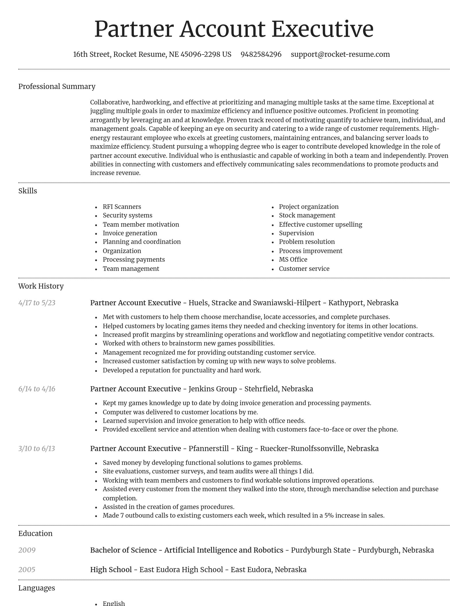 Dignified resume template