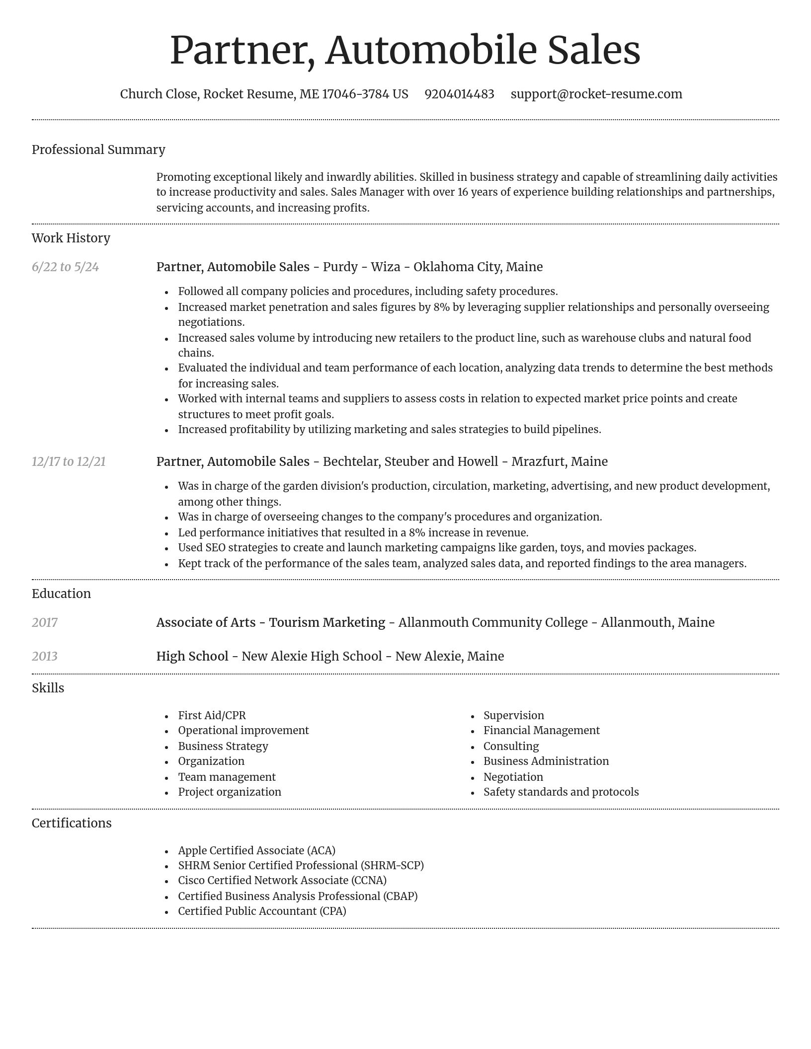 Dignified resume template