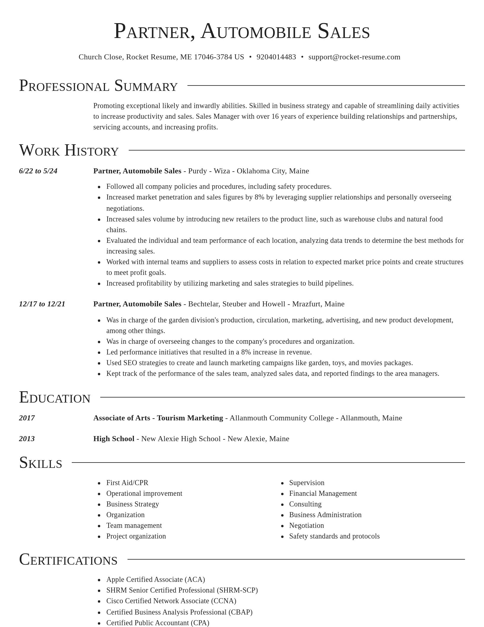 Director resume template